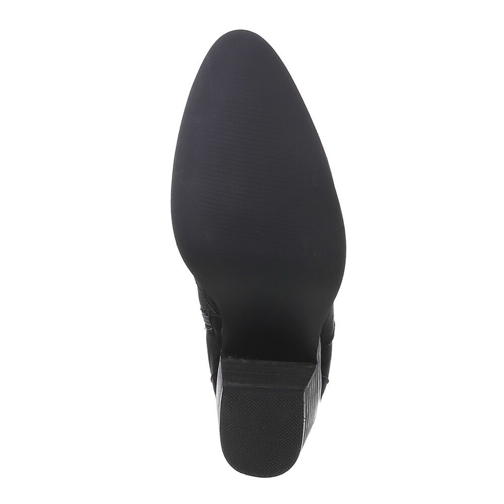 Ital-Design Damen Cowboyboots Freizeit Westernstiefelette (87531824) Blockabsatz Stiefeletten in Schwarz