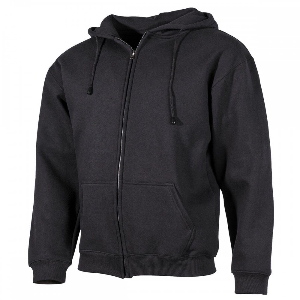 MFH Sweatjacke Kapuzen Sweatshirtjacke, PC, 340g/m², schwarz