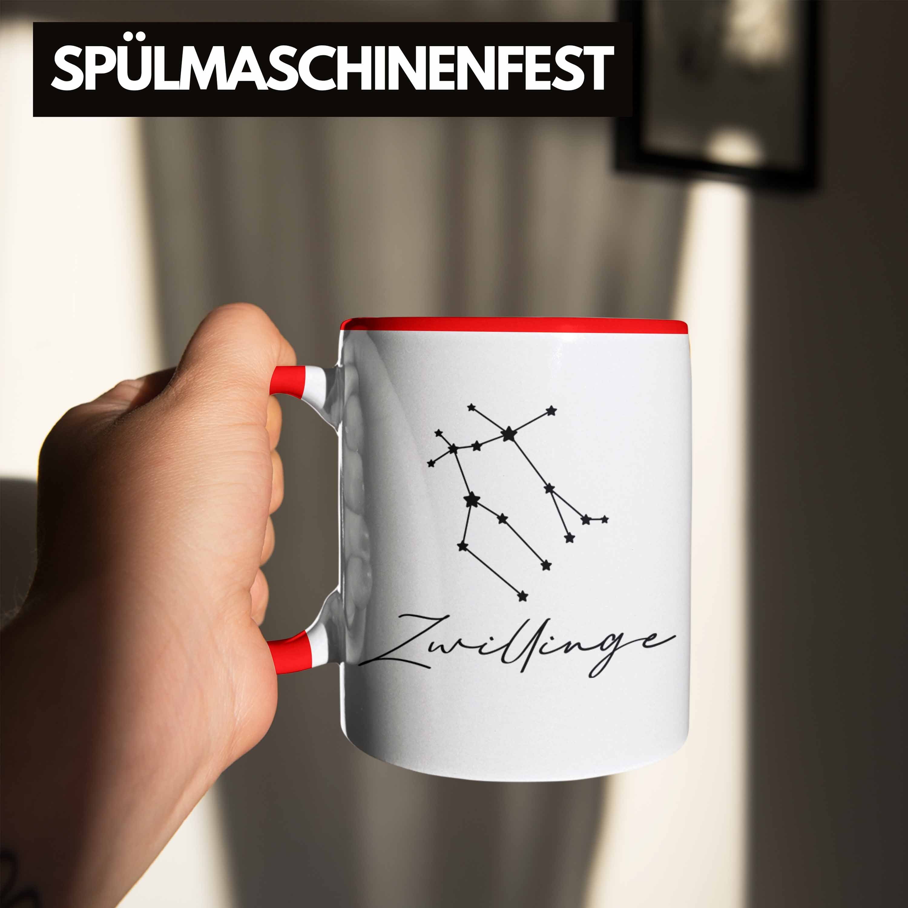 Tasse Trendation Tierkreiszeichen Horoskop Sternzeichen Zwilling - Trendation Rot Tasse Geschenk