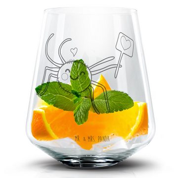 Mr. & Mrs. Panda Cocktailglas Spinne Agathe Motivation - Transparent - Geschenk, Cocktailglas mit G, Premium Glas, Einzigartige Gravur