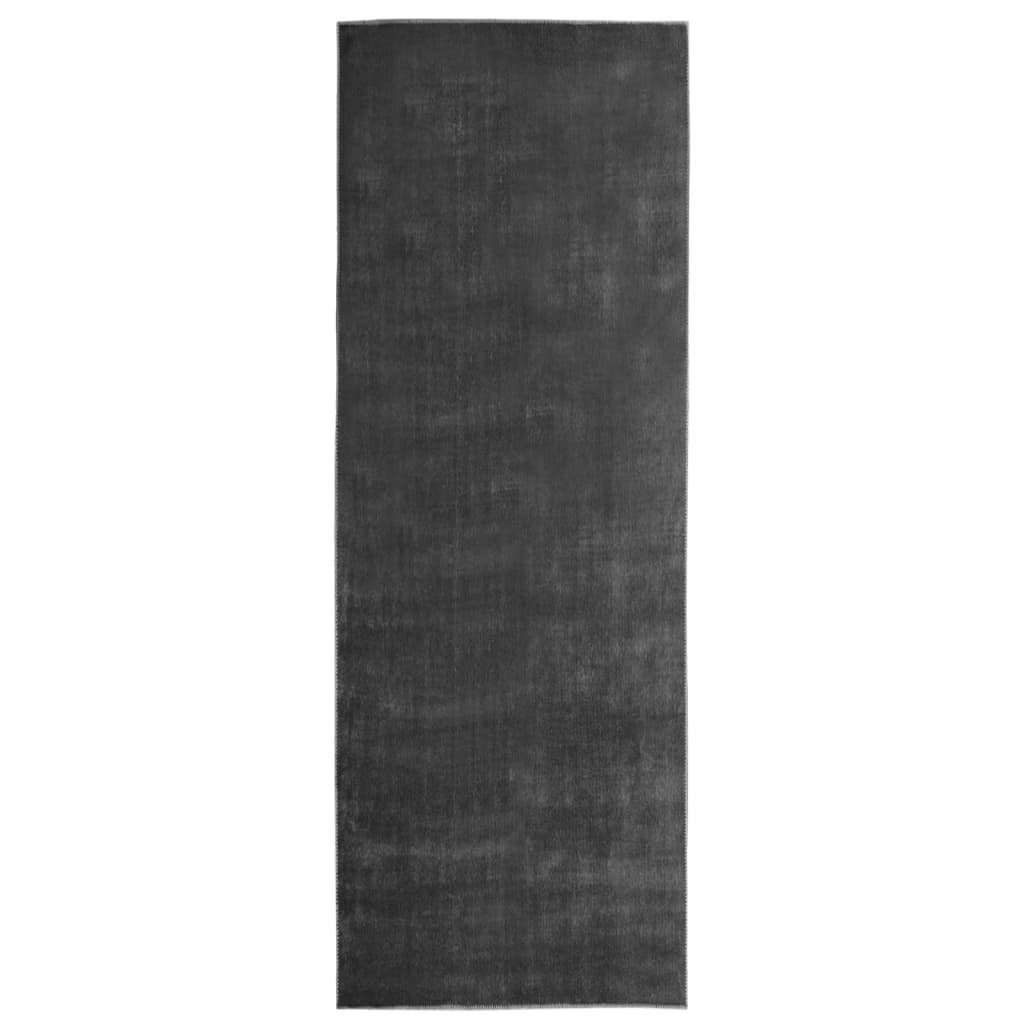 vidaXL Teppich Teppichläufer Waschbar Faltbar Anthrazit 80x300 cm Polyester, Rechteckig