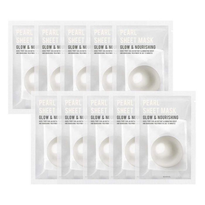 COOL-i ® Tuchmaske PERAL Gesichtstuchmasken (22mlx10Stück) Hautpflege Feuchtigkeitsspendende pflegende