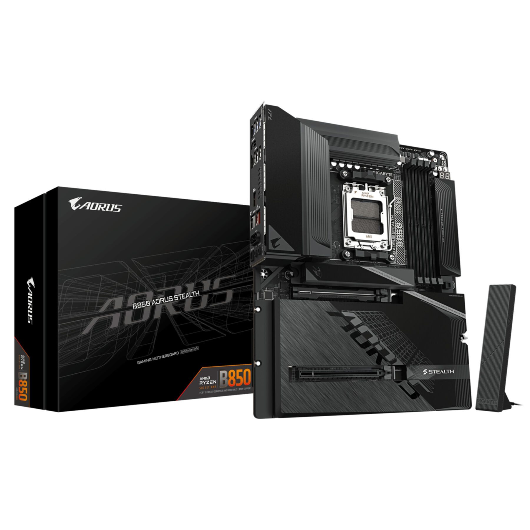 Gigabyte B850 AORUS STEALTH Mainboard – AMD Ryzen 9000 Series CPUs, digitales 1 Mainboard