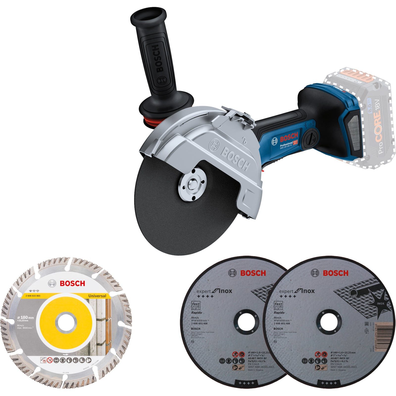 BOSCH Akku-Winkelschleifer Bosch Akku-Winkelschleifer GWS 18V-180 PC Ø 180 mm Solo - 06019H6E01