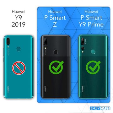 EAZY CASE Handykette Clips Schwarz für Huawei P Smart Z / Y9 Prime 2019 6,59 Zoll, Silikonhülle Transparent Handyhülle mit Kordel Kette zum Umhängen Blau