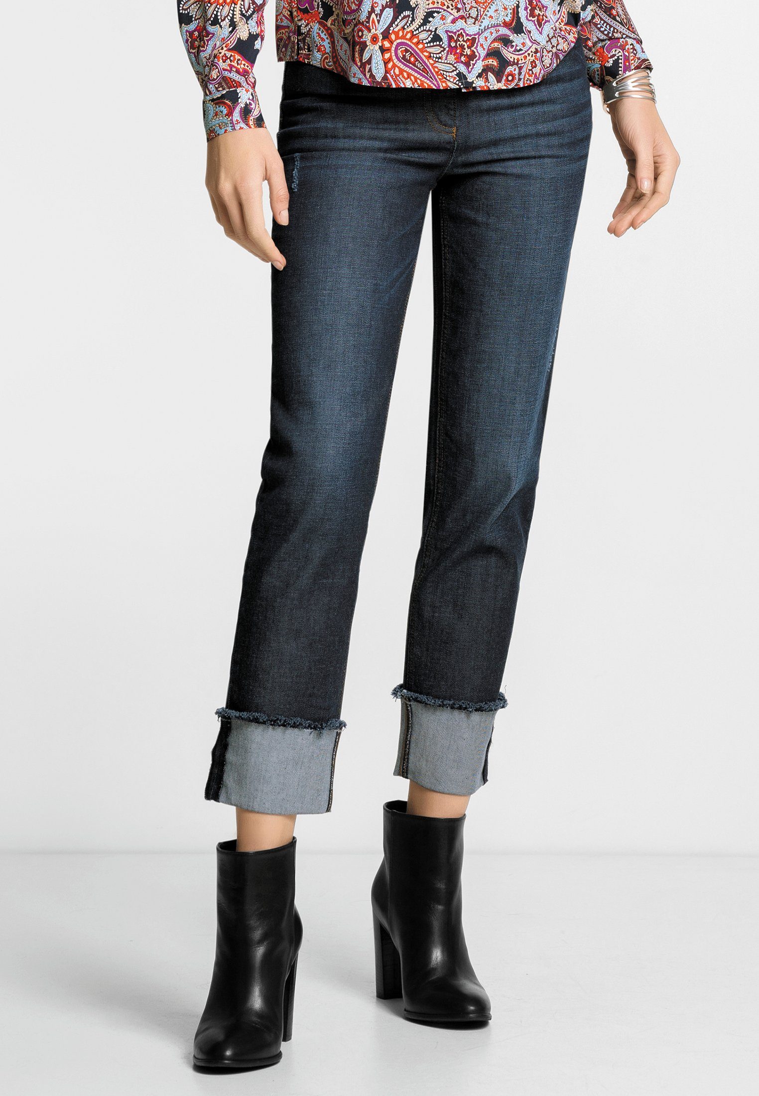 Damen Jeans MADELEINE 5-Pocket-Jeans Jeans mit Aufschlag
