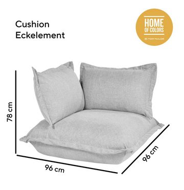 TOM TAILOR HOME Sofa-Eckelement CUSHION Eckelement in rostfarbenem Bouclé SCO747, lässiger Kissenlook mit Stehsaum - als Sessel oder als Elementgruppe.