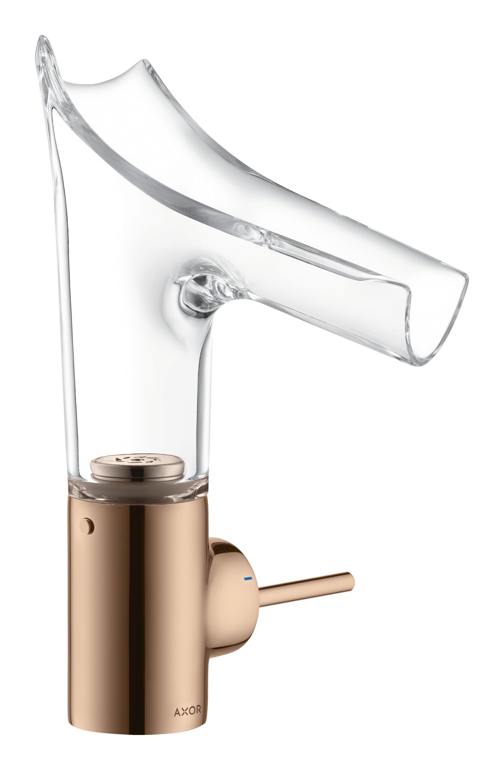 hansgrohe Waschtischarmatur Axor Starck V 140 Einhebel-Waschtischmischer mit Glasauslauf - Polished Red Gold