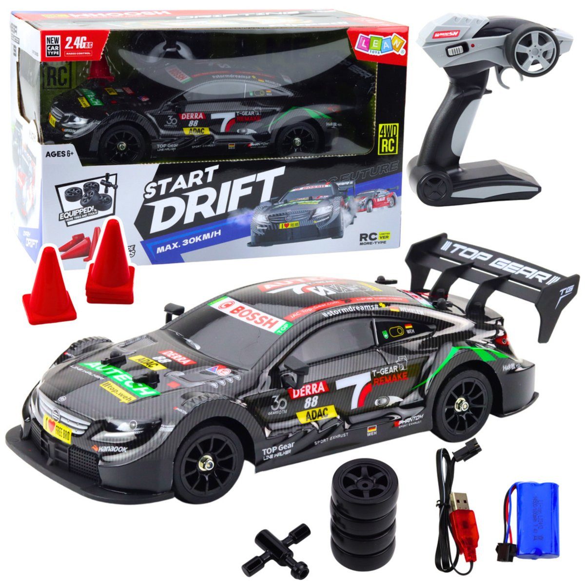 Wisam RC-Auto Drift Car RC Schwarz Carbon 30km/h 1:16