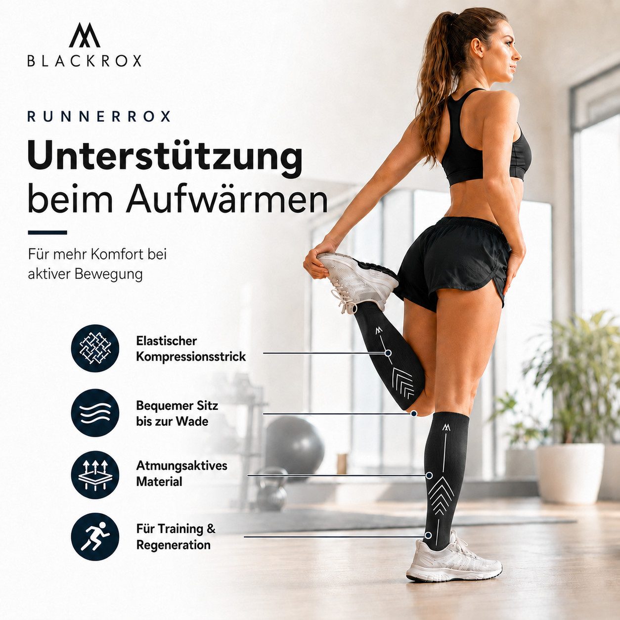 BLACKROX Kompressionsstrümpfe [Vergleichssieger 2026] Astropreform V1, Gr. S-XXL, Damen und Herren – Bild 5 von 5