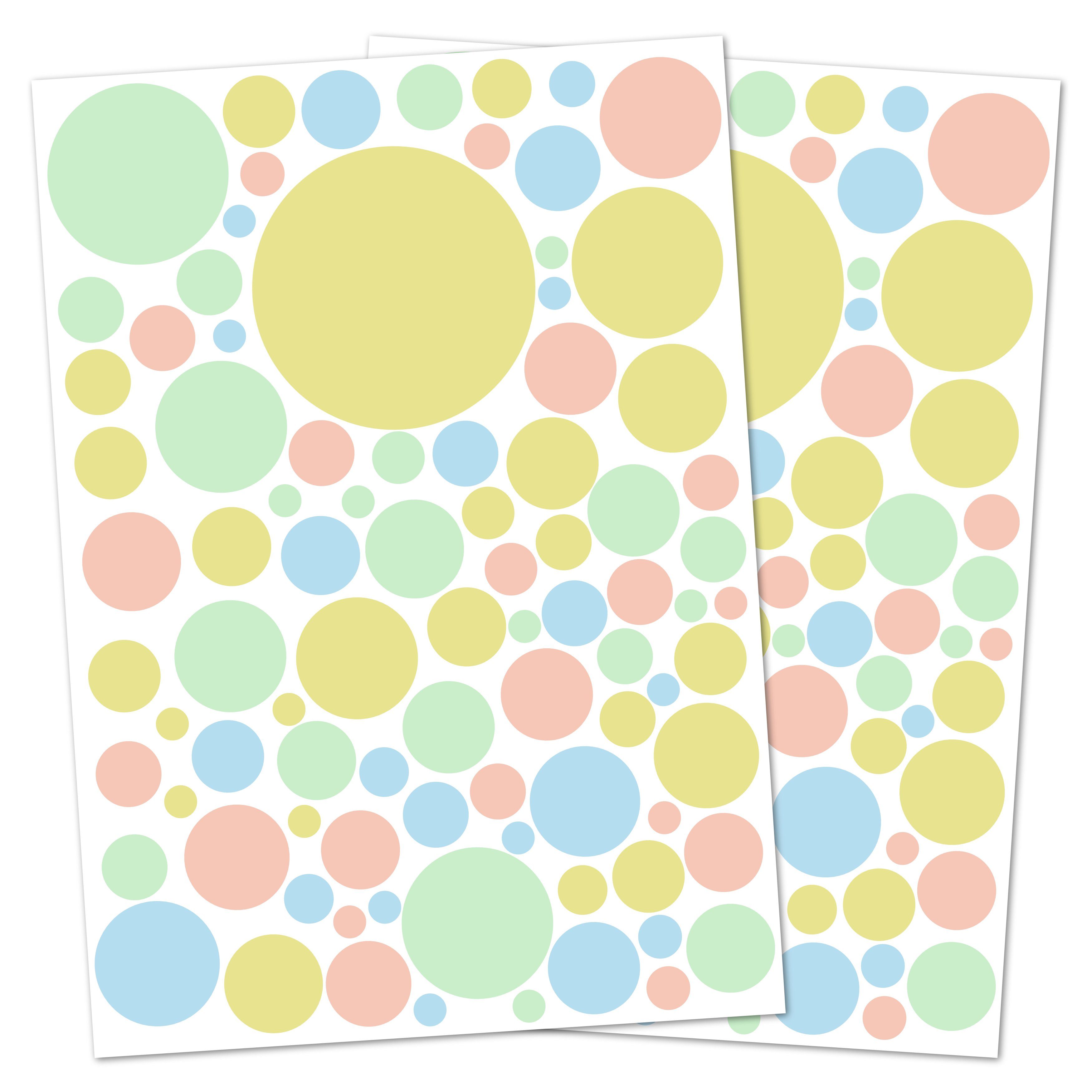 pastell rot blau gelb grün