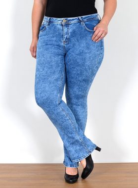 ESRA Bootcut-Jeans Stretch Jeans Damen High Waist Bootcut Schlaghose bis Plus Size FB1 High Waist Jeans Damen Bootcut Hose Stretch Schlaghose bis Plus Size