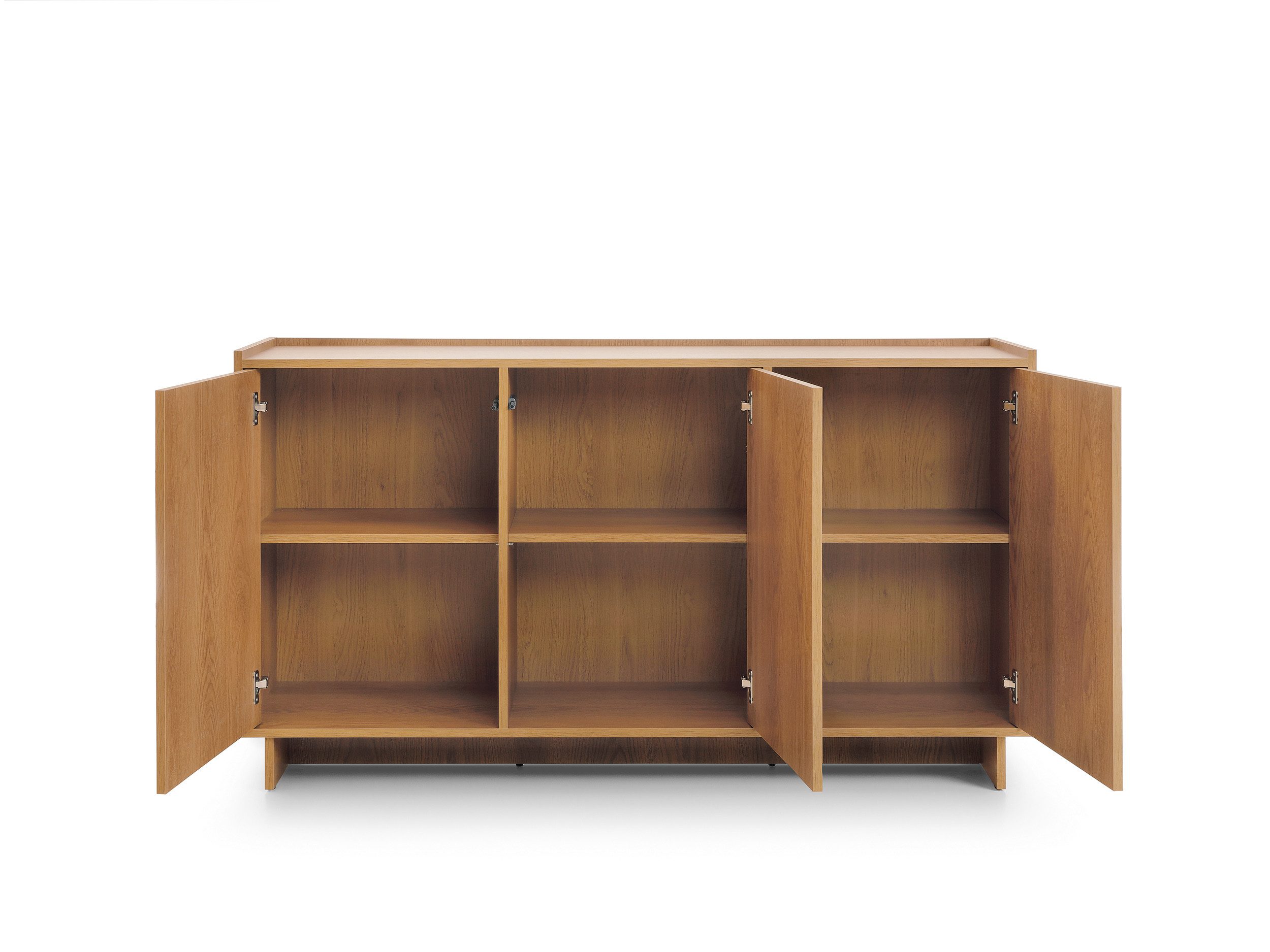 MOEBLO Kommode LILIE K147 (Eiche Caramel – moderne 3-türige Kommode, Sideboard & Stauraummöbel im minimalistischen Design Japandi Style Wohnzimmer Schlafzimmer  – Bild 5 von 5