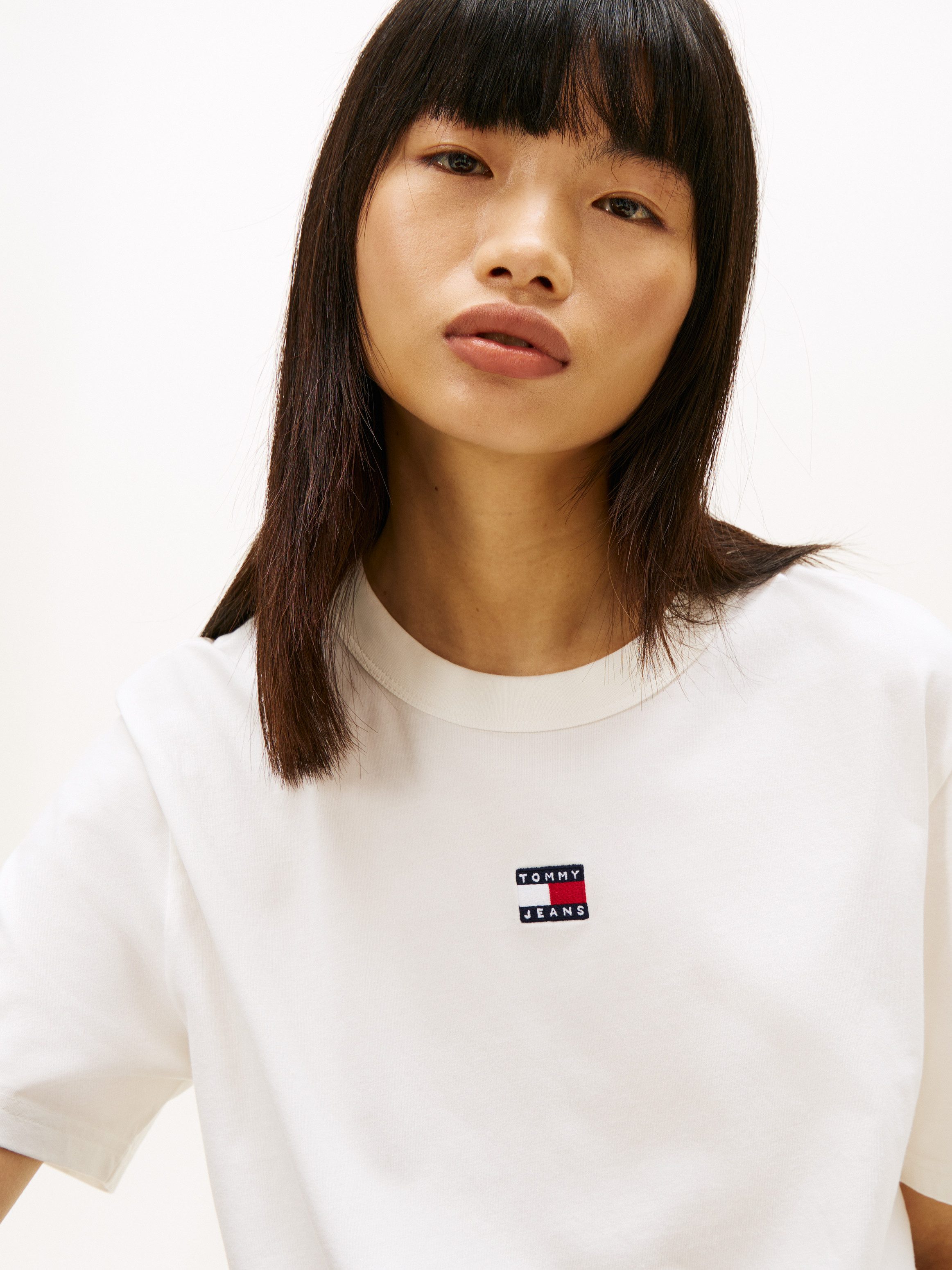 Tommy Jeans Kurzarmshirt TJW BXY BADGE TEE EXT Baumwolle, Boxy Fit