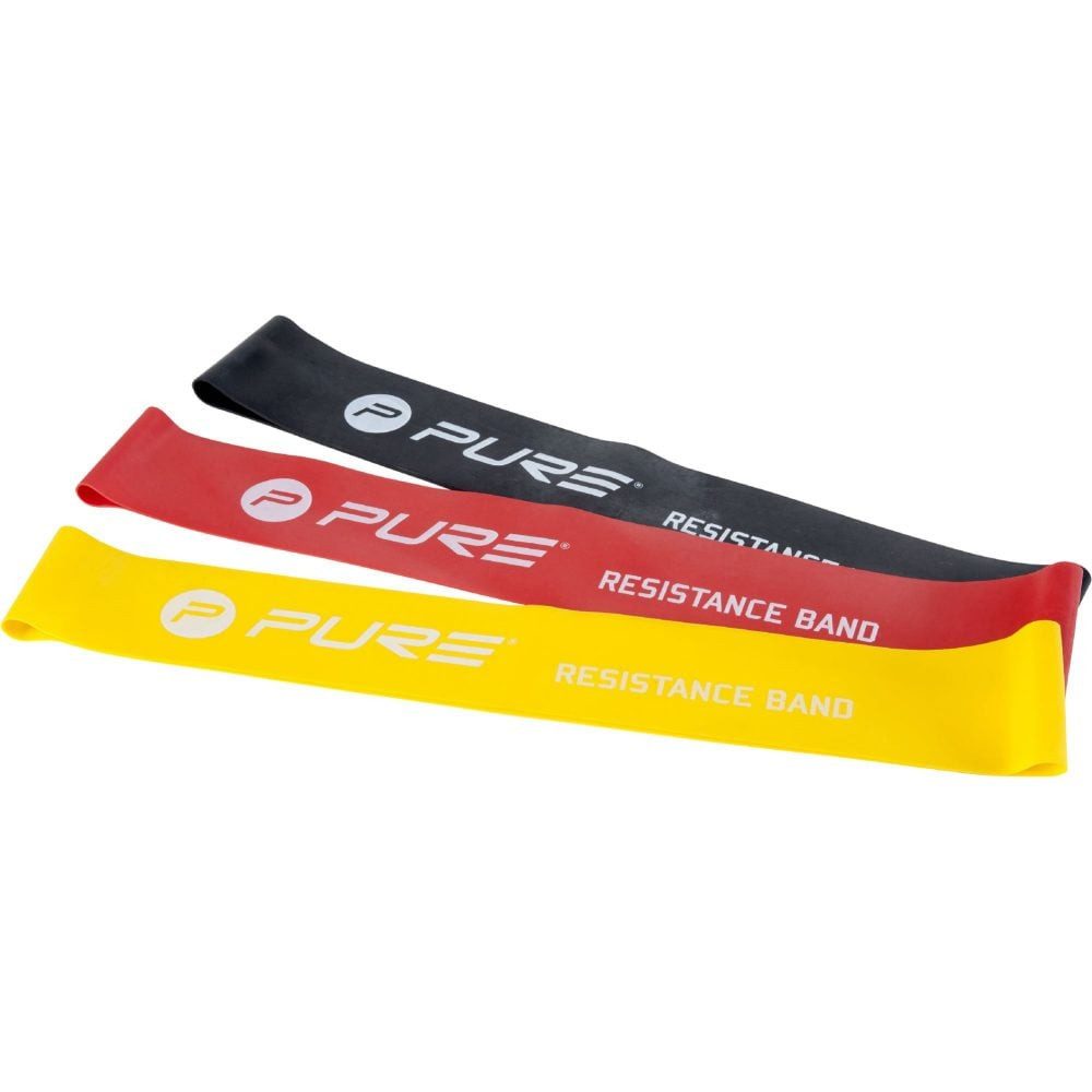 Pure 2 Improve Widerstandsband Set (schwarz,gelb,rot) - 3 Stück Fitnessband