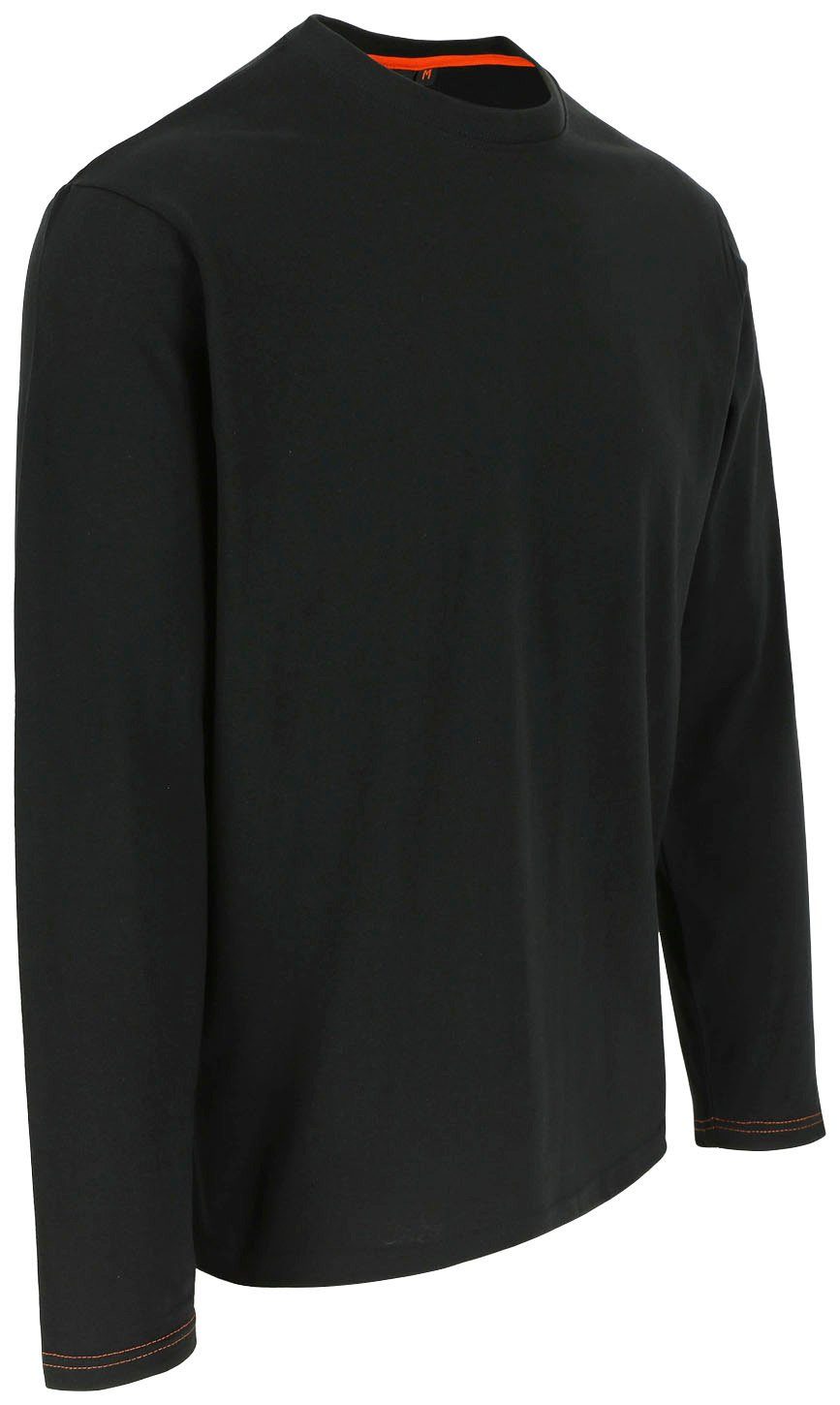 Herock Langarmshirt Basic t-shirt Noet schwarz Baumwolle, % angenehmes 100 langärmlig vorgeschrumpfte Tragegefühl,
