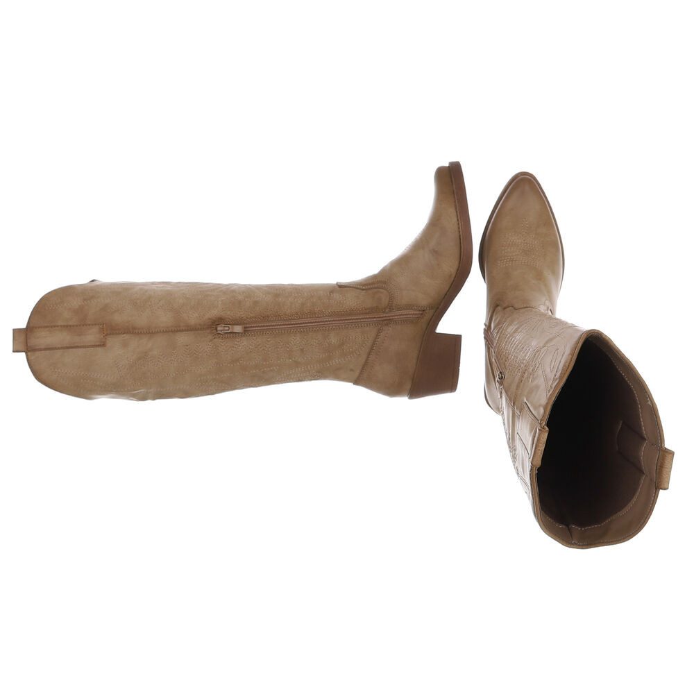 Ital-Design Damen Kniehohe Stiefel mit eleganter Stickerei Westernstiefel ( günstig online kaufen