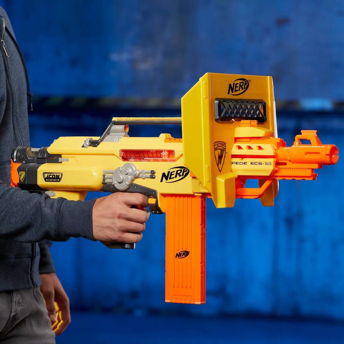 Hasbro Blaster Dartblaster N-Strike Stampede ECS Icon Serie Masch, 50 Jahre Jubiläum sehen manchmal gelb aus…mächtig gelb aus!