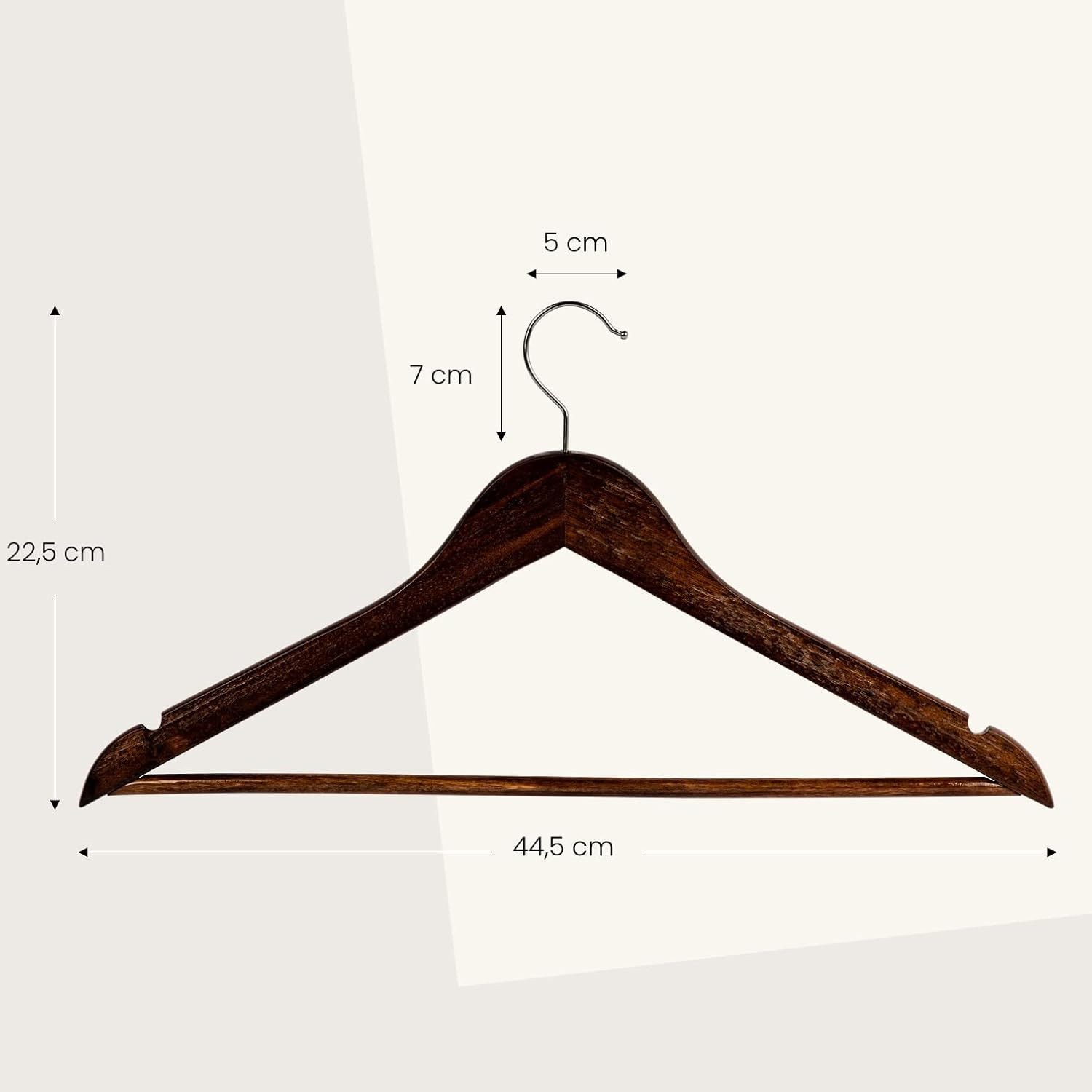 RSR Hangers Kleiderbügel Braun Holzbügel Holz 44,5 cm verzinkter 360° Haken günstig online kaufen