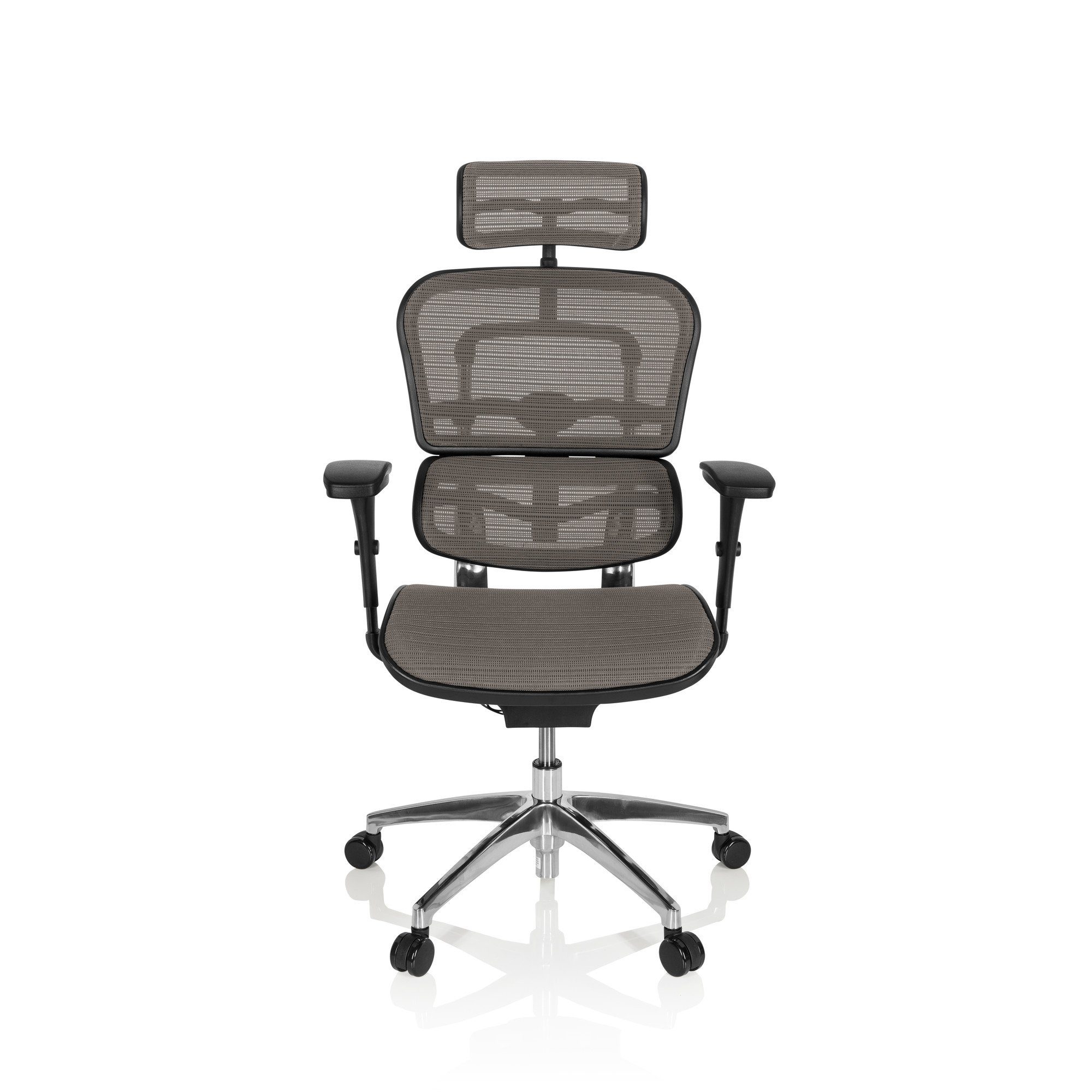 hjh OFFICE Drehstuhl Luxus Chefsessel ERGOHUMAN EDITION Netzstoff (1 St), Bürostuhl ergonomisch Grau