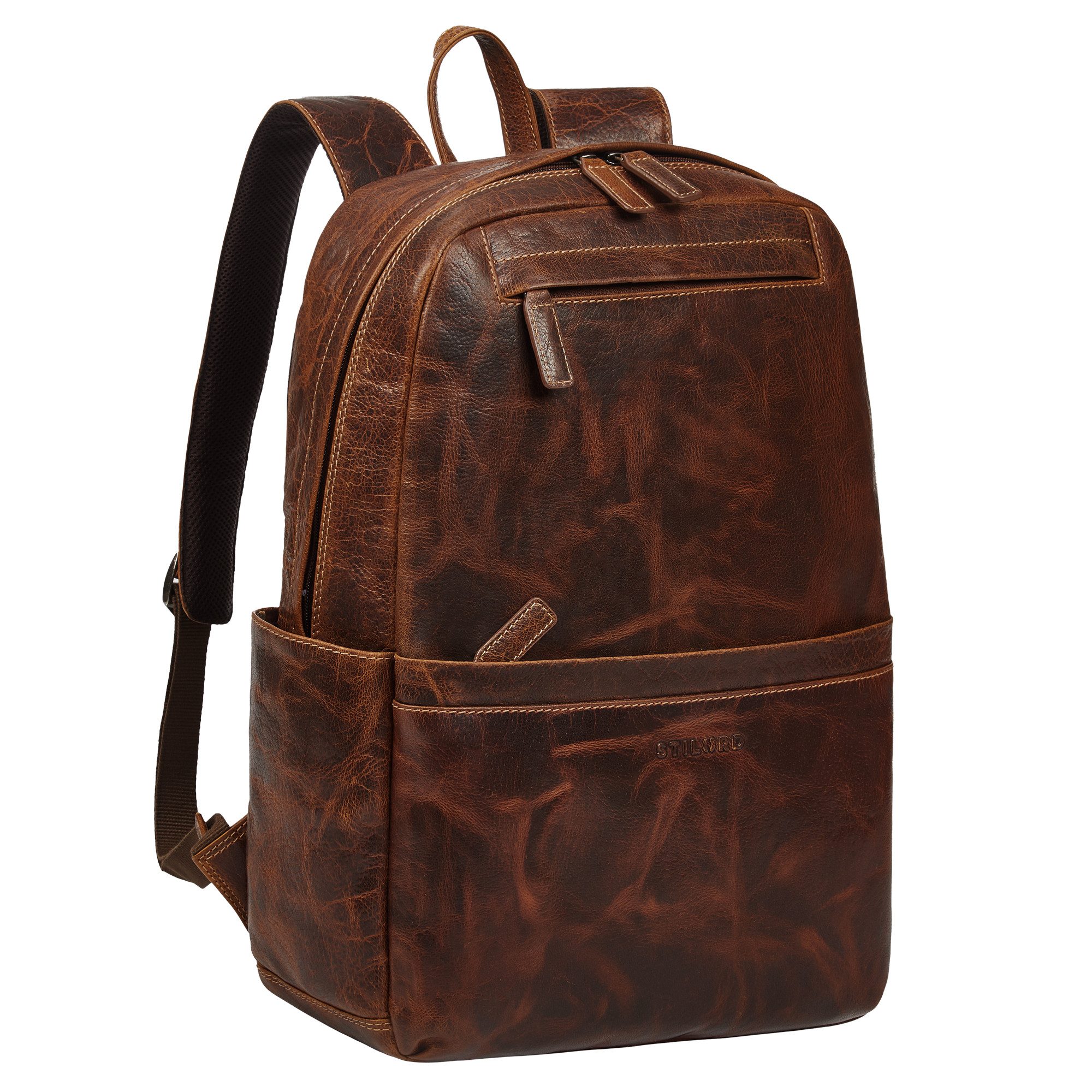 STILORD Notebook-Rucksack "Brighton" Großer Business Lederrucksack 15.6 Zoll für Herren & Damen