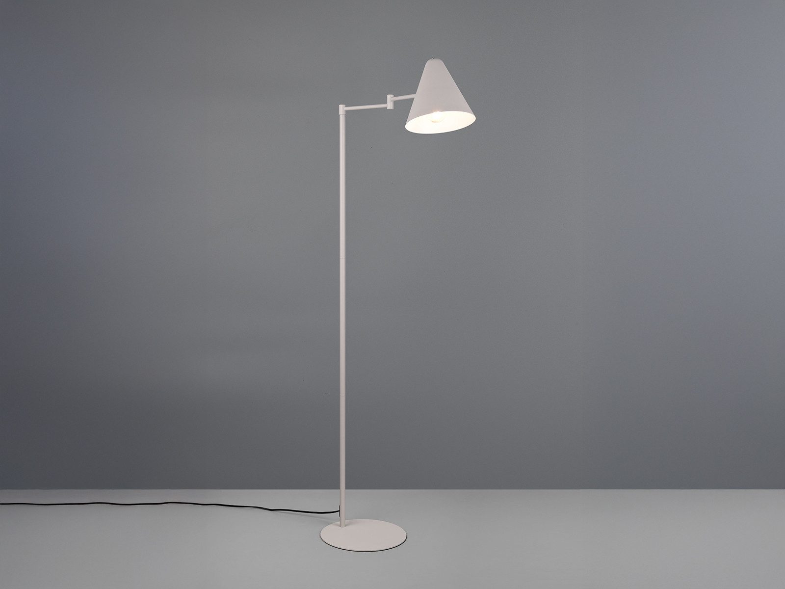 TRIO Leuchten LED Stehlampe, Dimmfunktion, LED wechselbar, Warmweiß, kleine Lese-Lampe stehend zum Lesen mit Schwenkarm, Höhe 126,5cm
