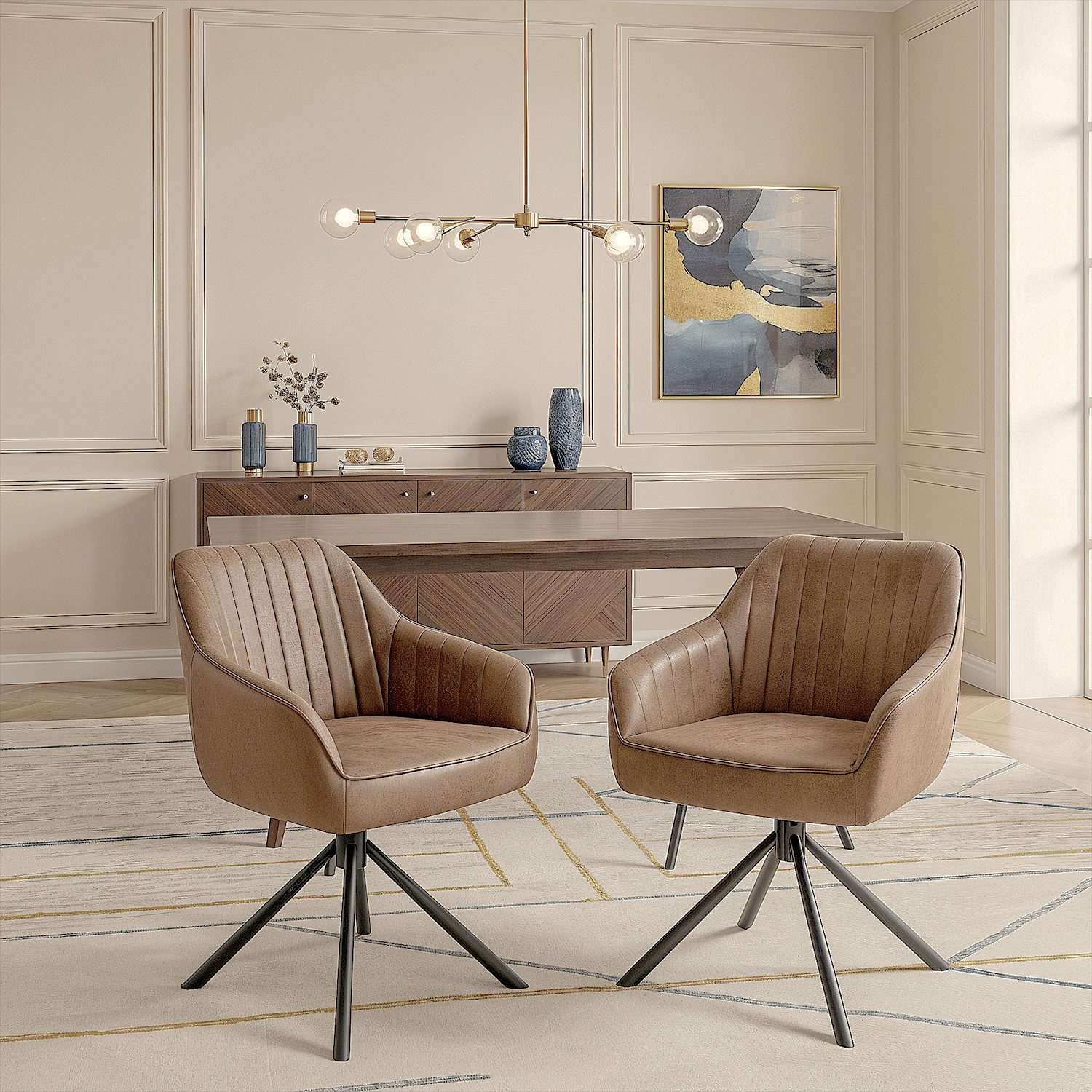 DUBI Möbel Polsterstuhl Mika-Maya 2er-Set, Federkern, pulverbeschichtet, 36 günstig online kaufen