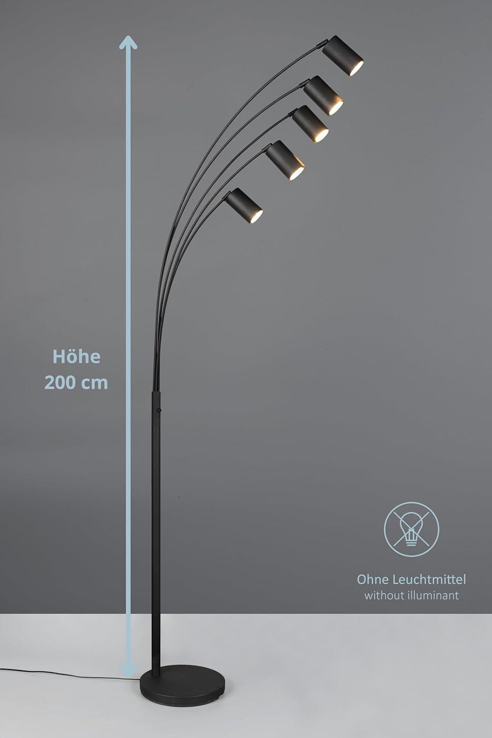 lightling Stehlampe Julie, ohne Leuchtmittel, inkl. Ein- und Ausschalter, IP20 Indoor