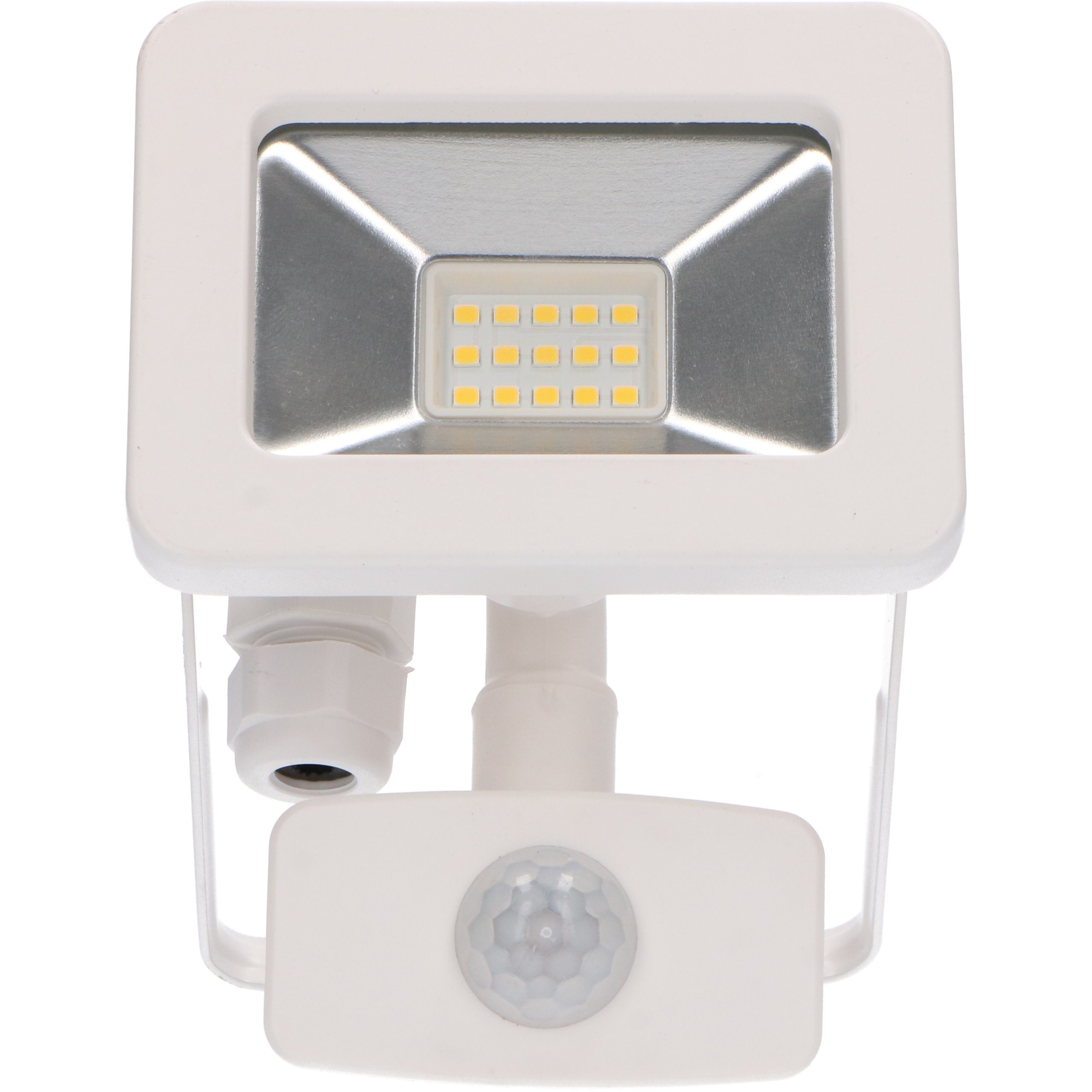 weiß neutralweiß LED 0310711 Bewegungsmelder LED, light Flutlichtstrahler mit LED-Außenstrahler, IP44 LED's 10 Watt