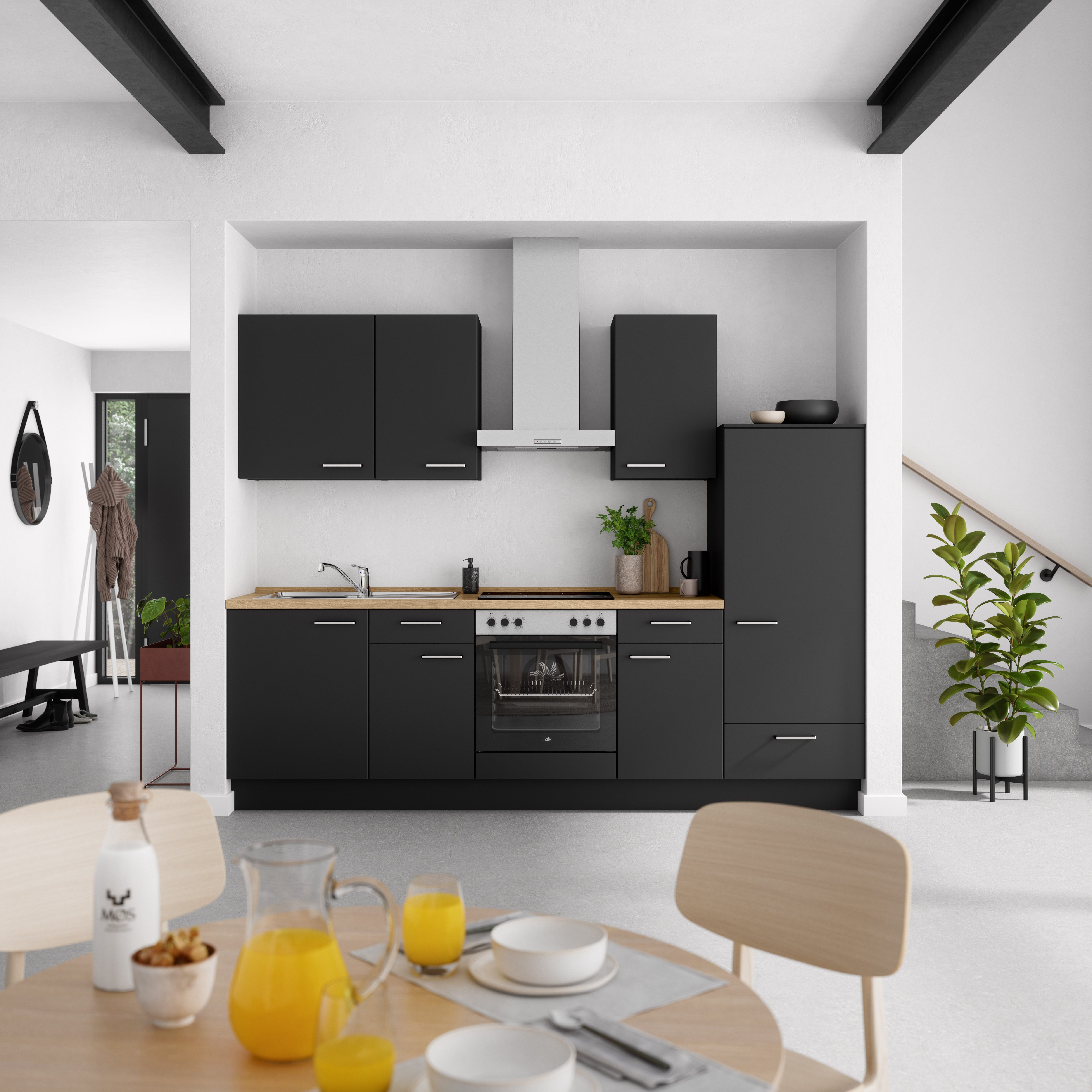 nobilia® Küchenzeile "Touch I", NEU: individuell anpassbar mit gratis Profi-Beratung, vormontiert, Breite 270 cm, Ausrichtung wählbar, wahlw. mit E-Geräten