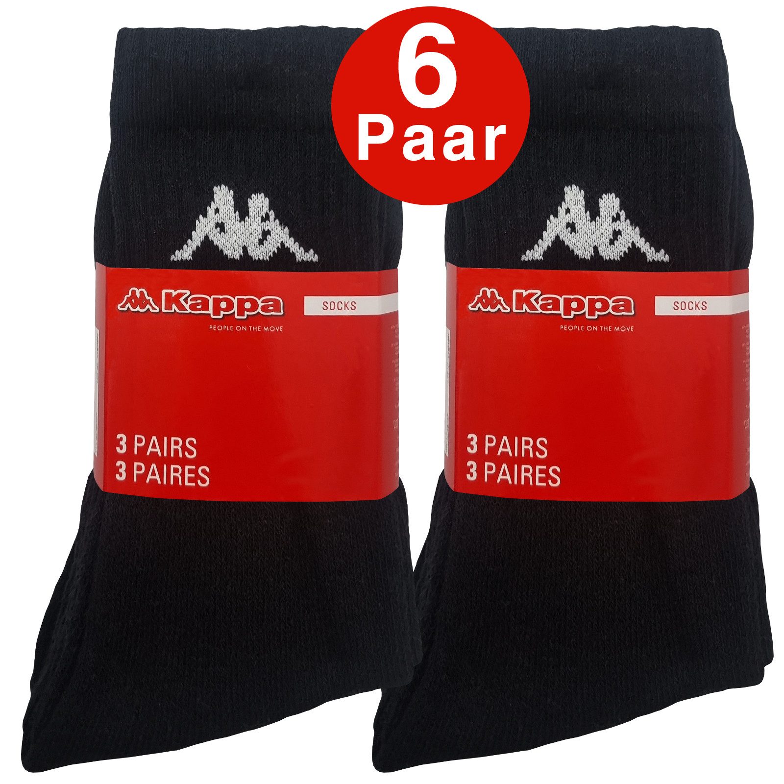Kappa Tennissocken 6-24 Paar Sportsocken Schwarz günstig online kaufen