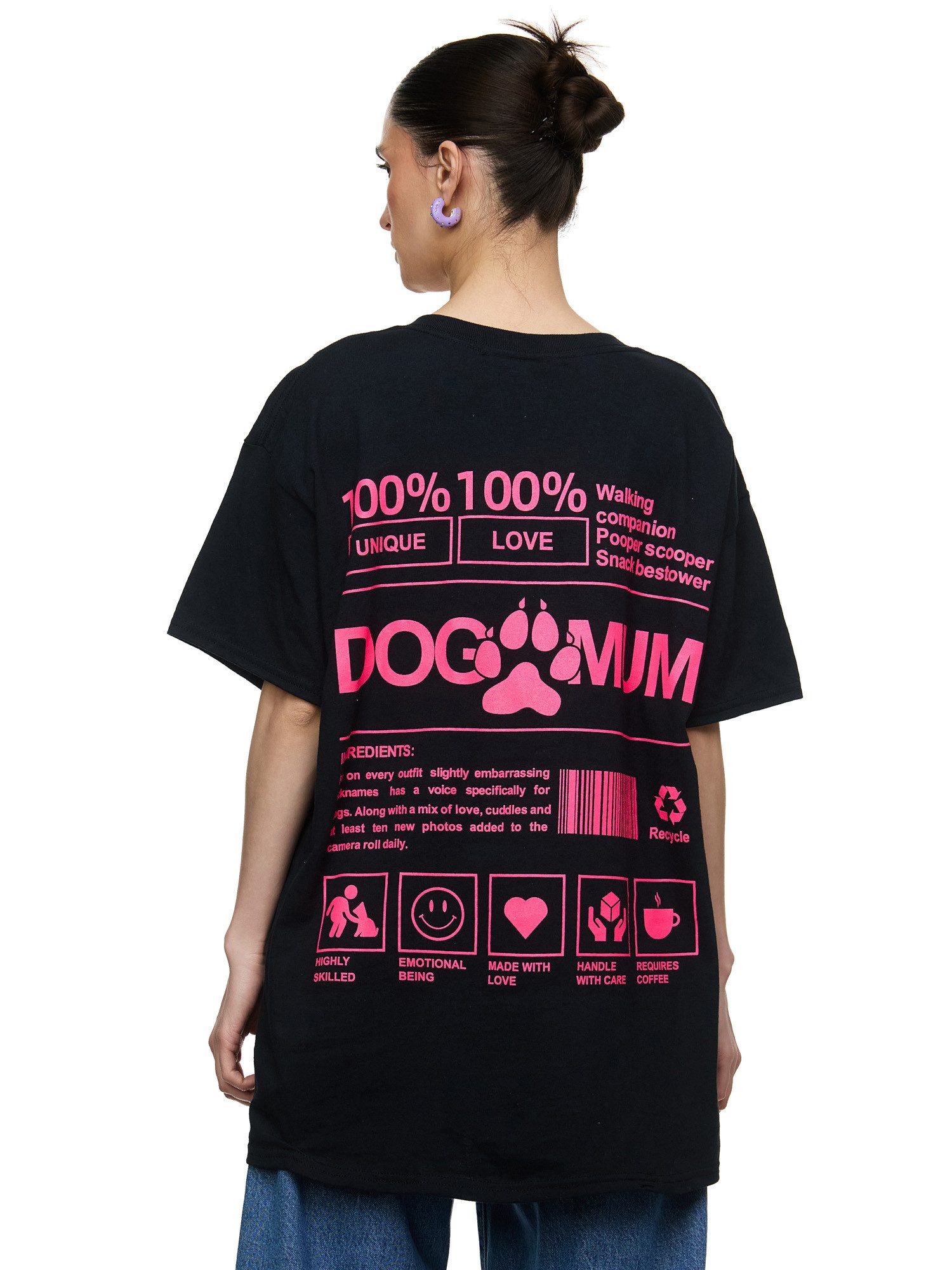 Worldclassca T-Shirt Worldclassca Oversized Print DOG MUM T-Shirt lang Somm günstig online kaufen