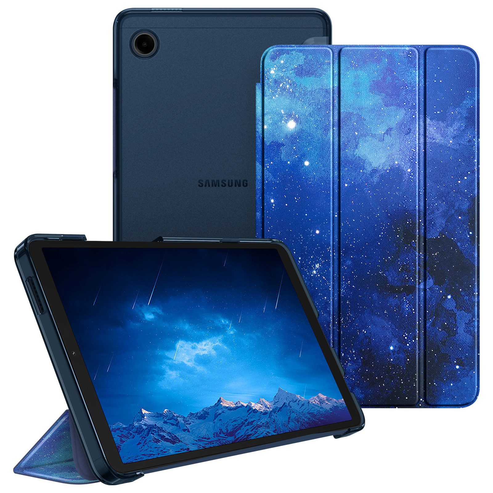 Fintie Tablet-Hülle für Samsung Galaxy Tab A11 8,7" 2025/ Tab A9 8.7 Zoll Tablet, Ultra Dünn Schutzhülle mit Transparenter Rückseite