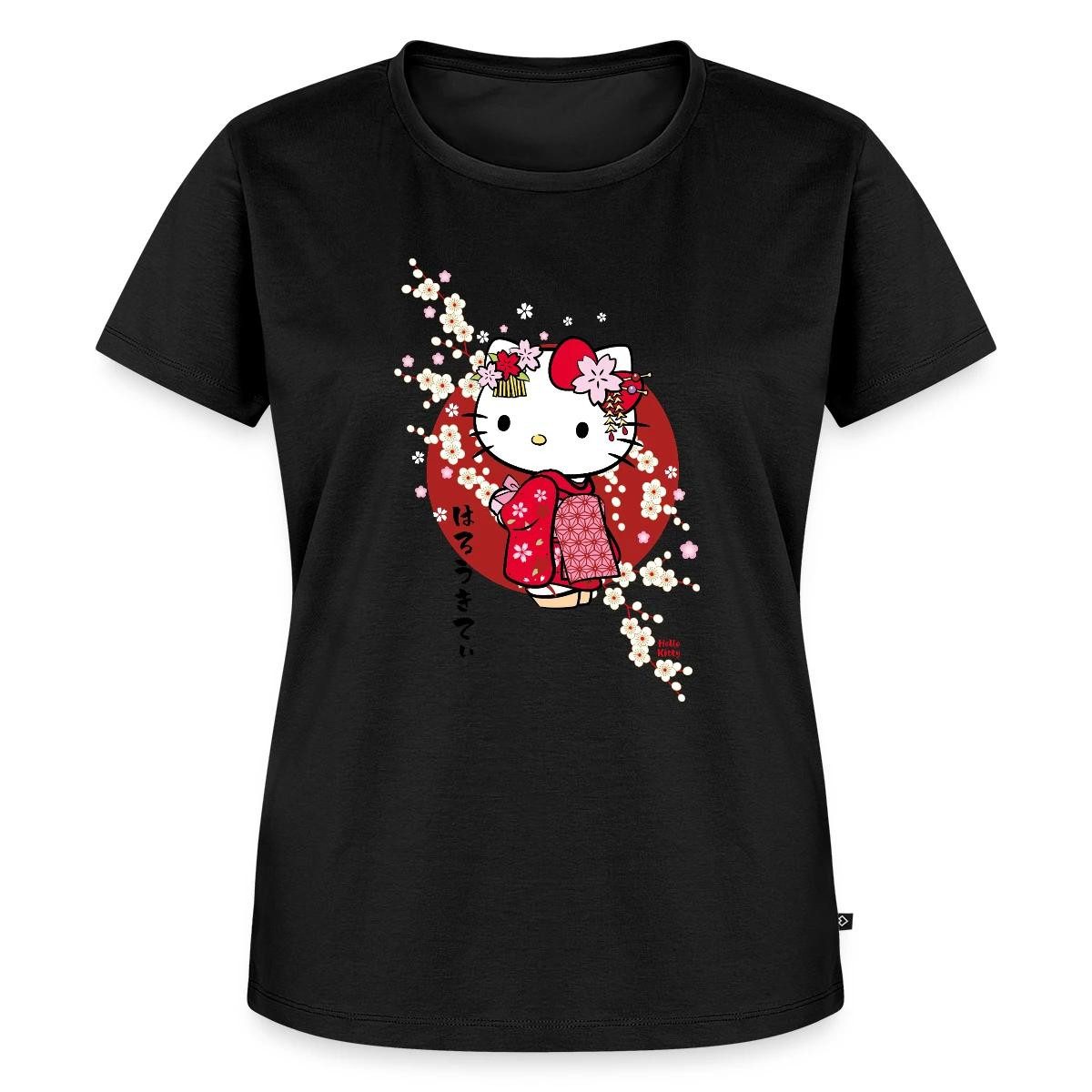 Spreadshirt T-Shirt Hello Kitty Japan Kimono Kirschblüten Frauen Premium T-Shirt (1-tlg)