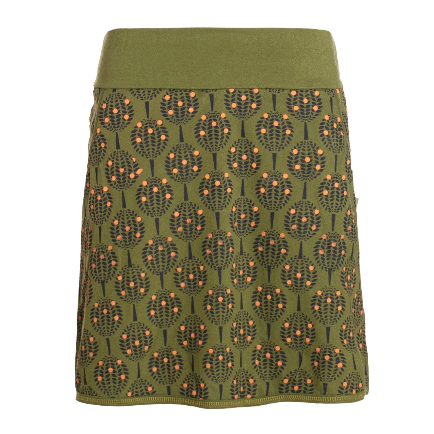Minirock Damen Mini-Rock Baumwolle Blumen-Muster elastischer Bund mit Taschen
