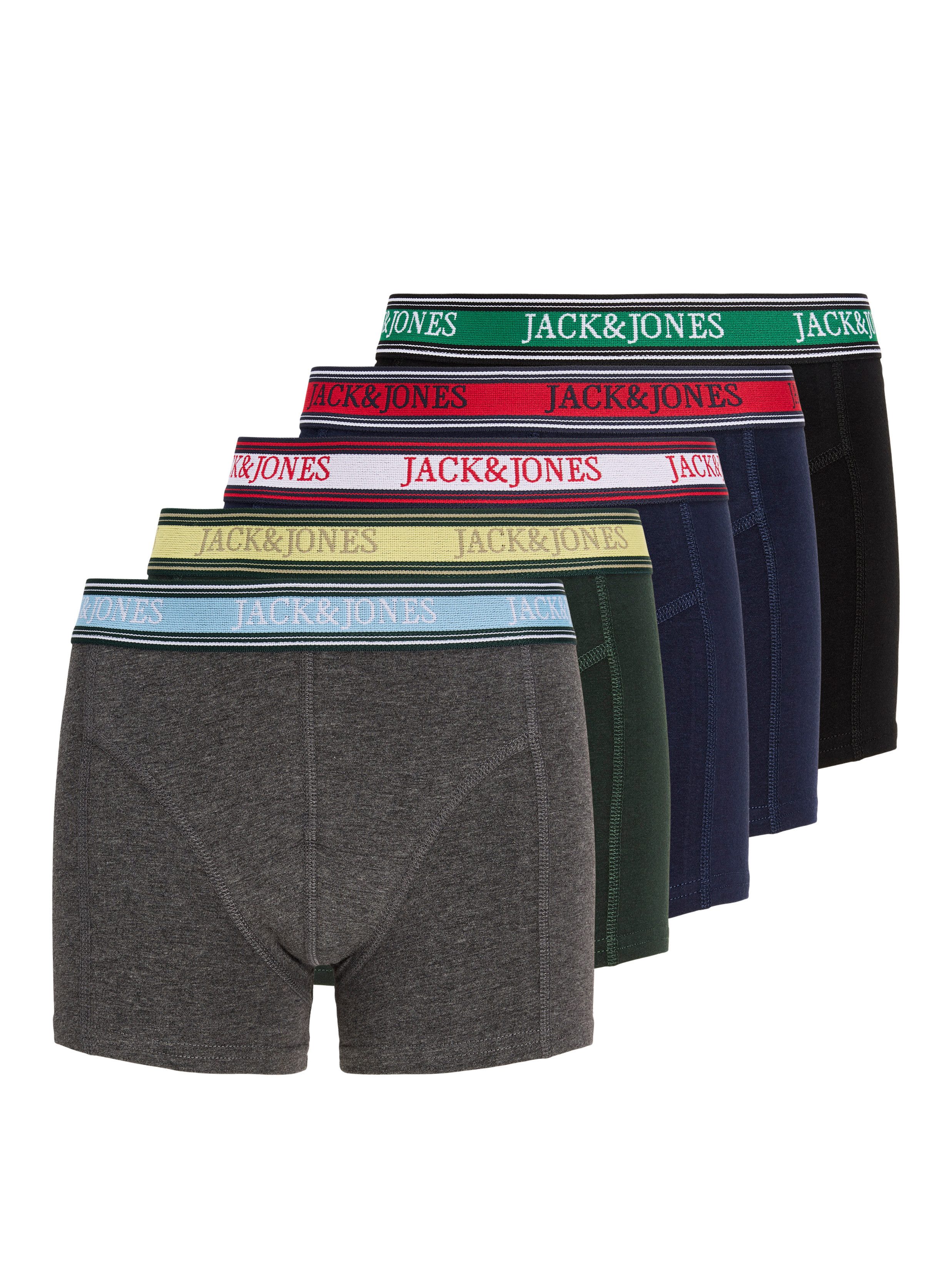 Jack & Jones Junior Trunk JACFAZE SOLID TRUNKS 5 PACK JNR BTS (Packung, 5-St) Baumwollmischung, elastisches Bündchen
