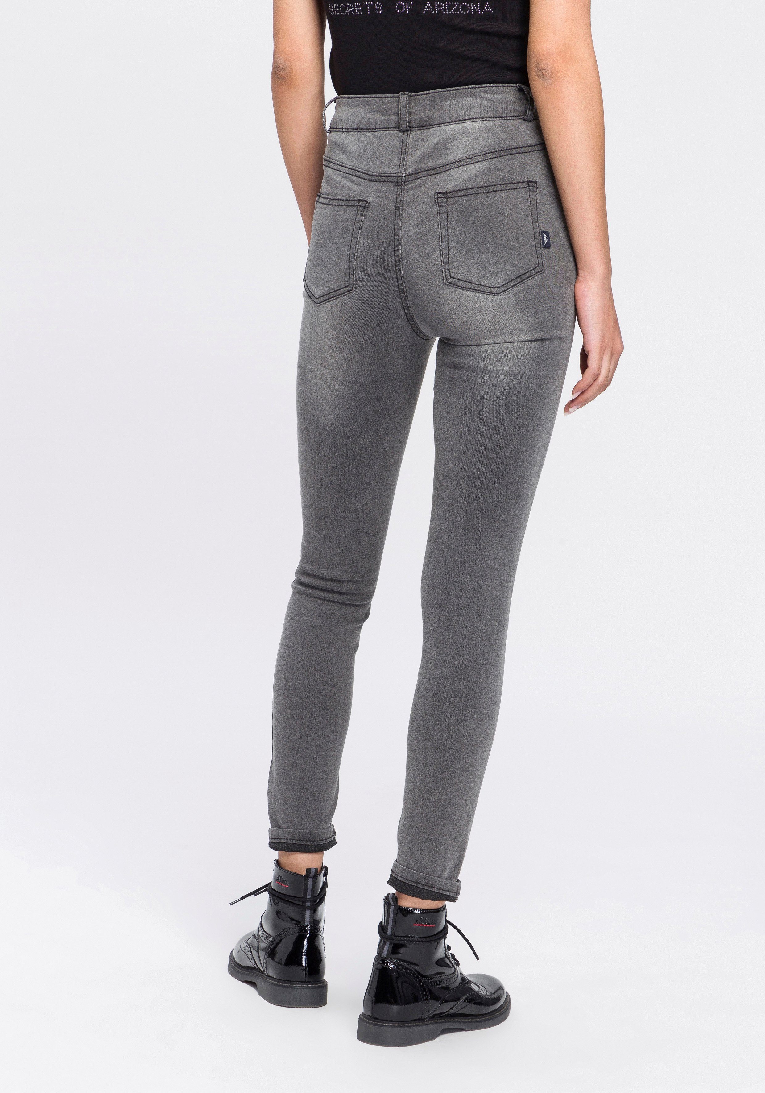 Arizona Skinny-fit-Jeans Stretch Waist High Ultra grey-used
