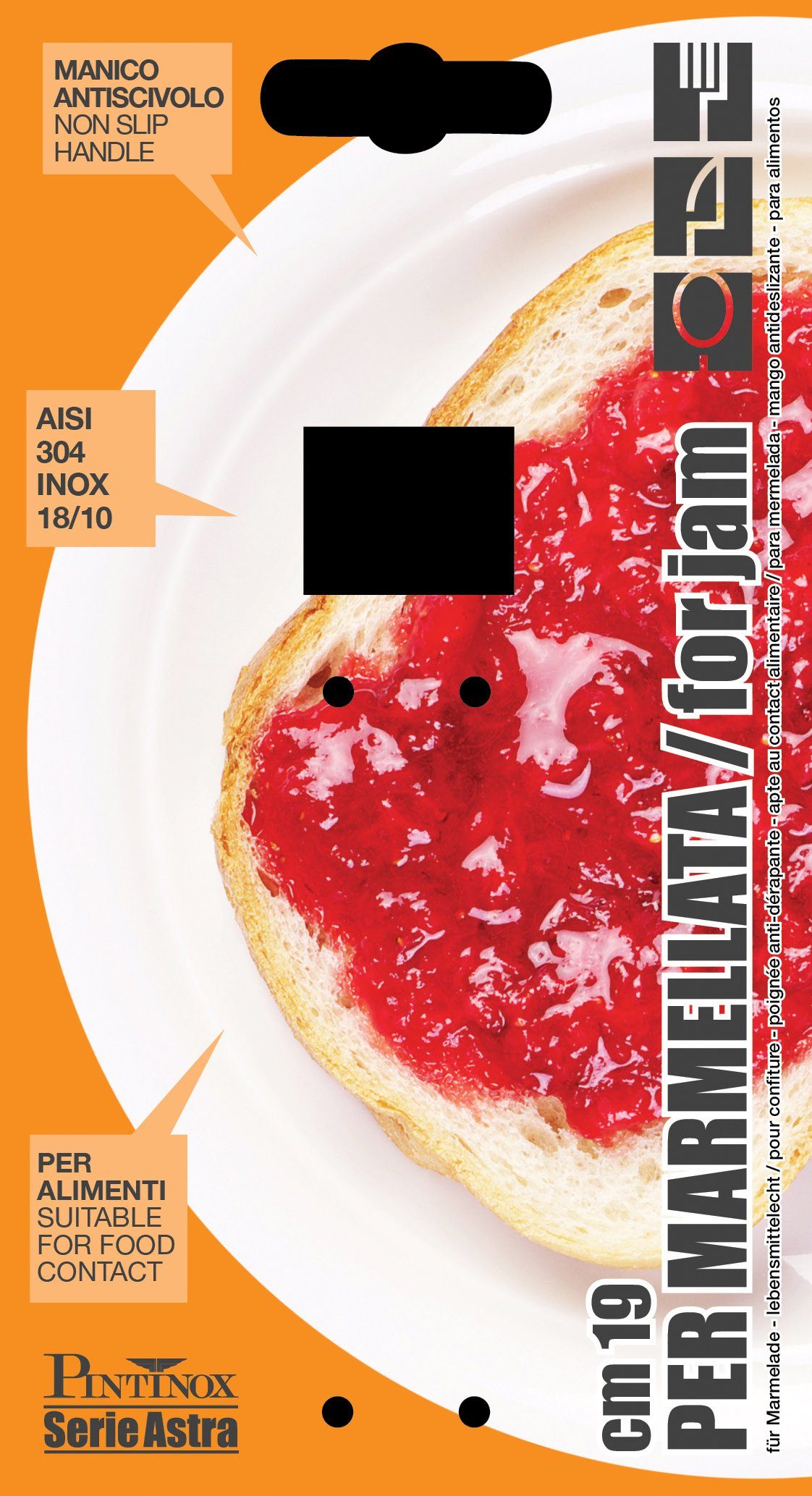 PINTINOX Marmeladenlöffel Astra (6 Stück), Löffel-Set, spülmaschinengeeignet, 19 cm