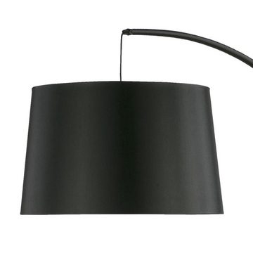 Licht-Erlebnisse Stehlampe CAMRIS, ohne Leuchtmittel, 200 cm hoch gebogen Stoffschirm Schwarz E27 Wohnzimmer Bogenleuchte