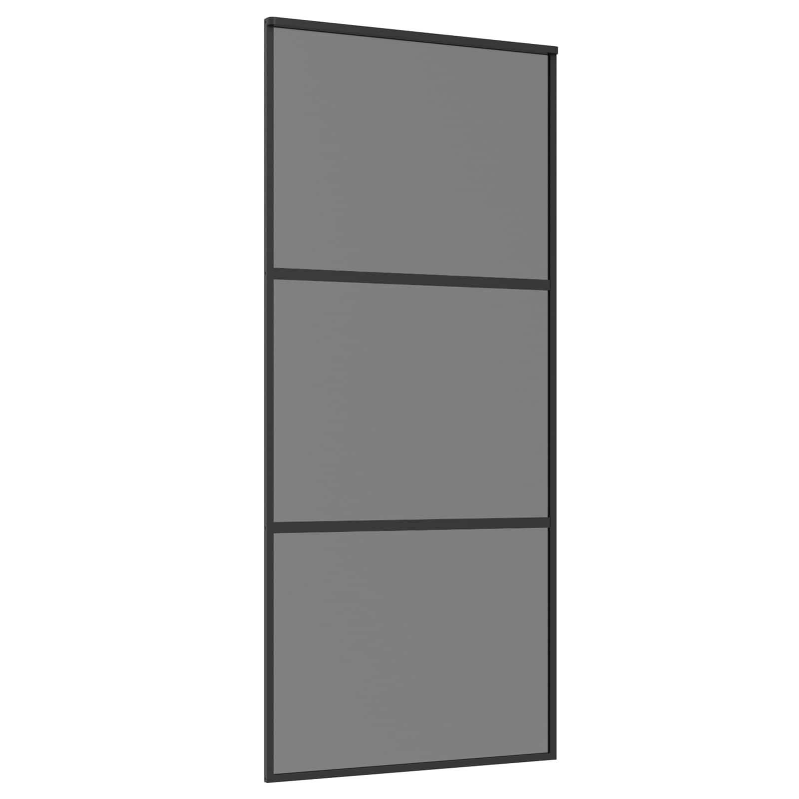 vidaXL Haustür Schiebetür 90 x 205 cm Verbautes Glas und Aluminium (1-St)