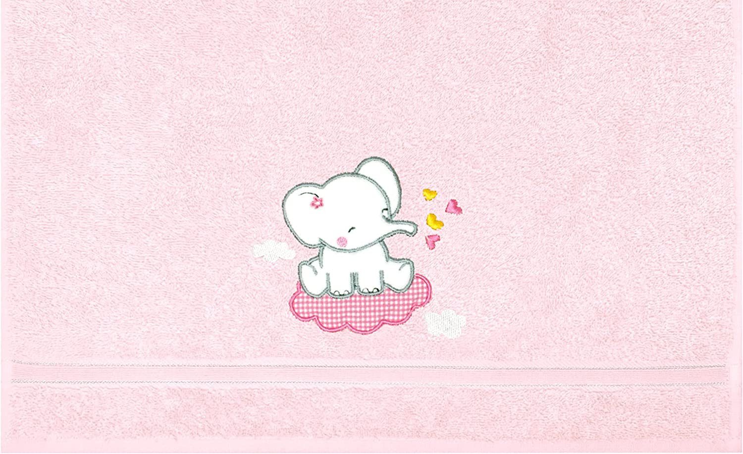 50x90 cm Lashuma 2-tlg) Mädchen Elefant Neugeborenen-Geschenkset rosa (Set, Badehandtücher Kinder