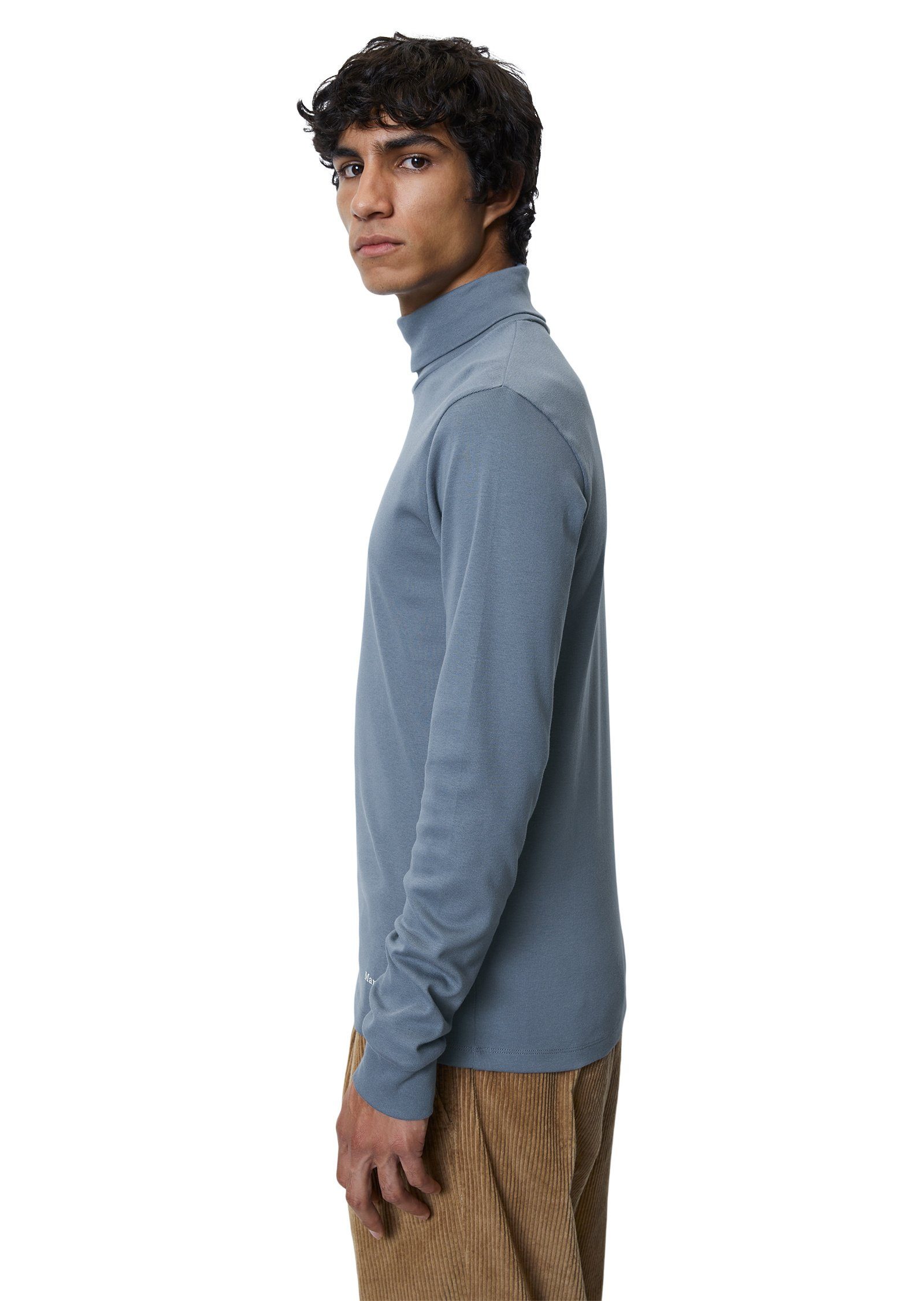 Marc O'Polo Langarmshirt mit Rollkragen blau