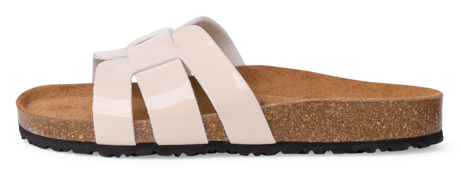 hellbeige-glänzend Tamaris bequemer Pantolette in Form