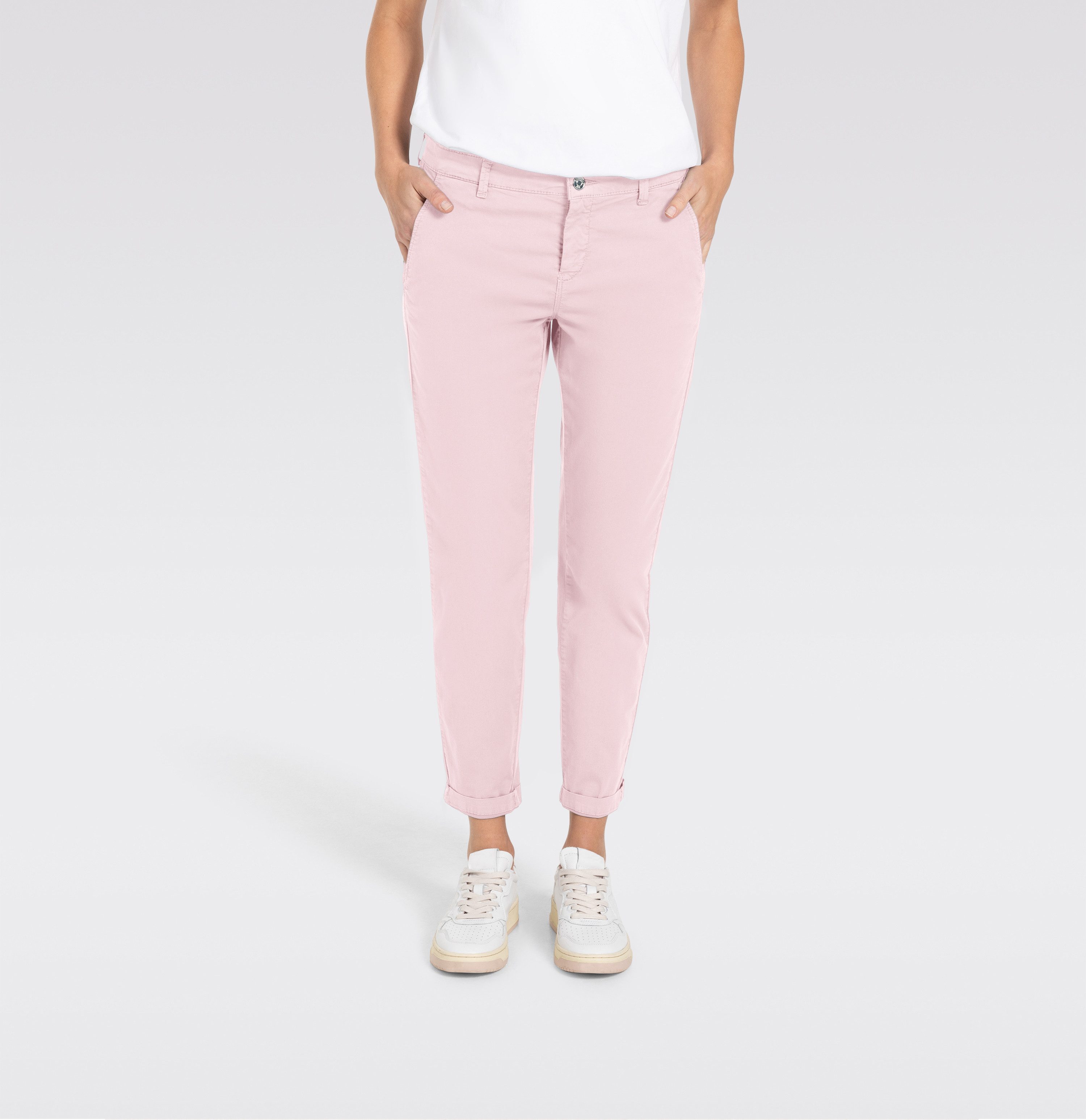 MAC Chinohose CHINO turn up mit dezentem Glanz, elegant und sportiv zugleich