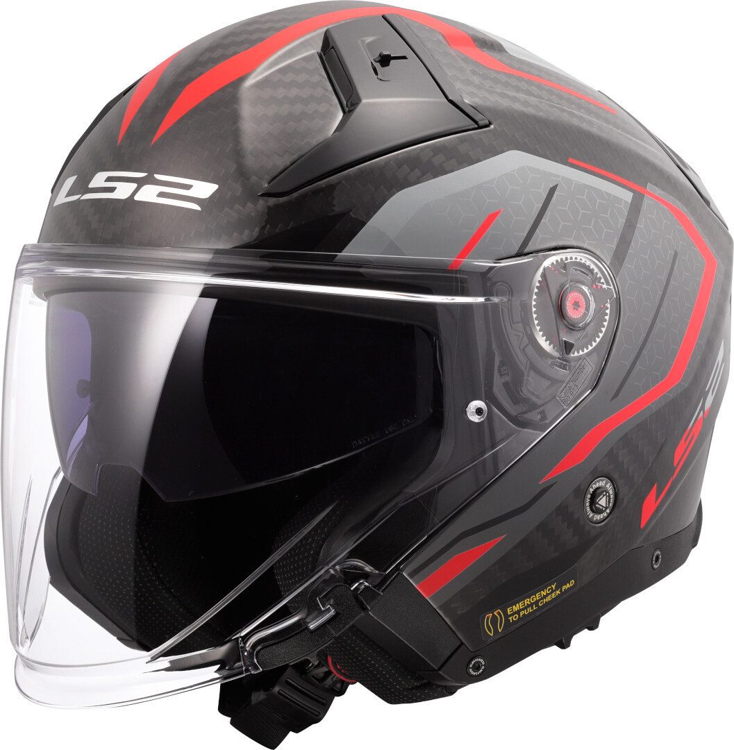 LS2 Motorradhelm OF603 Infinity II Carbon Urus Jethelm, Vorbereitet Für Kommunikationssystem,notfallsystem-polsterung (eq