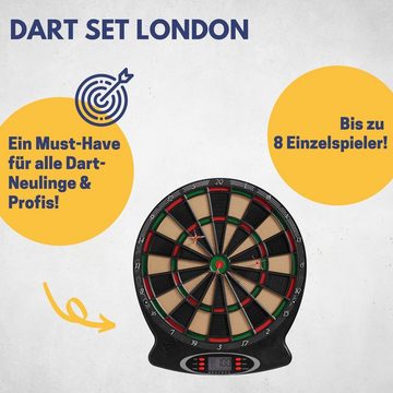 B Best Sporting Dartautomat Dart Set London Xtra mit 12 Dartpfeilen/Ersatzspitzen & Etui, Dartscheibe elektronisch im hochwertigen Set