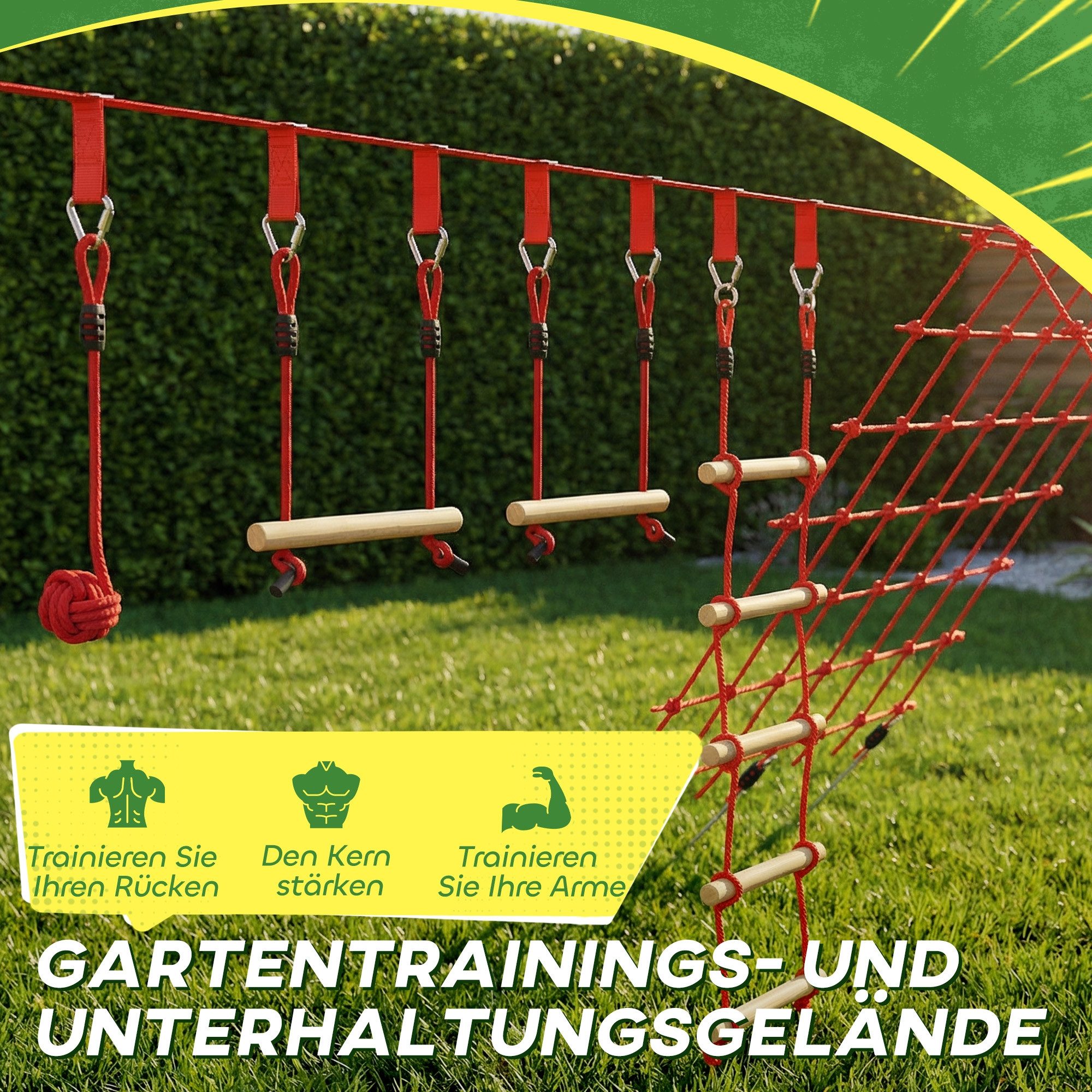 MC Star Slackline Ninja Line Kinder 10m Slackline Set