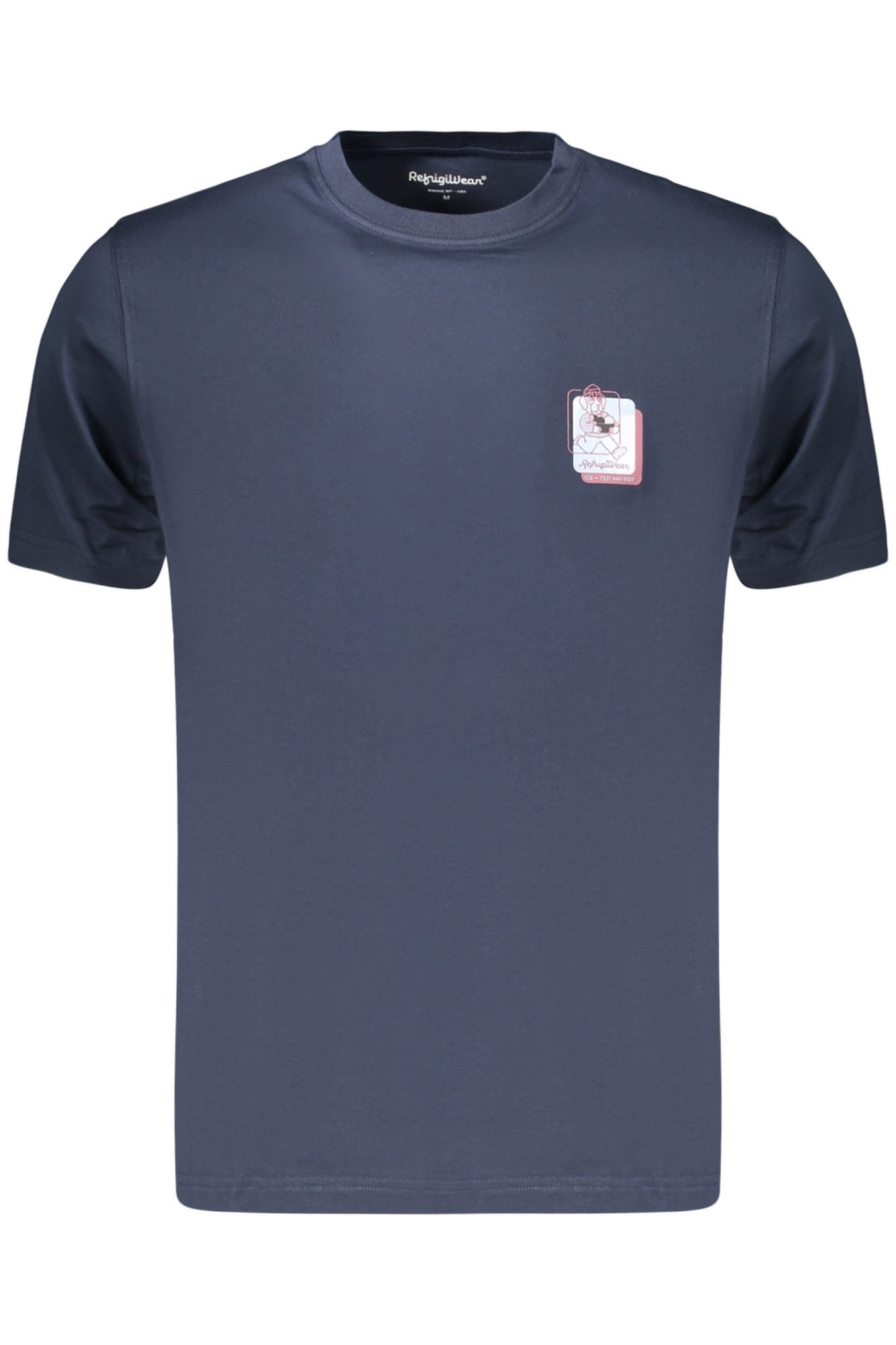 RefrigiWear T-Shirt Herren Blau Kurzarm-T-Shirt mit Logodruck und