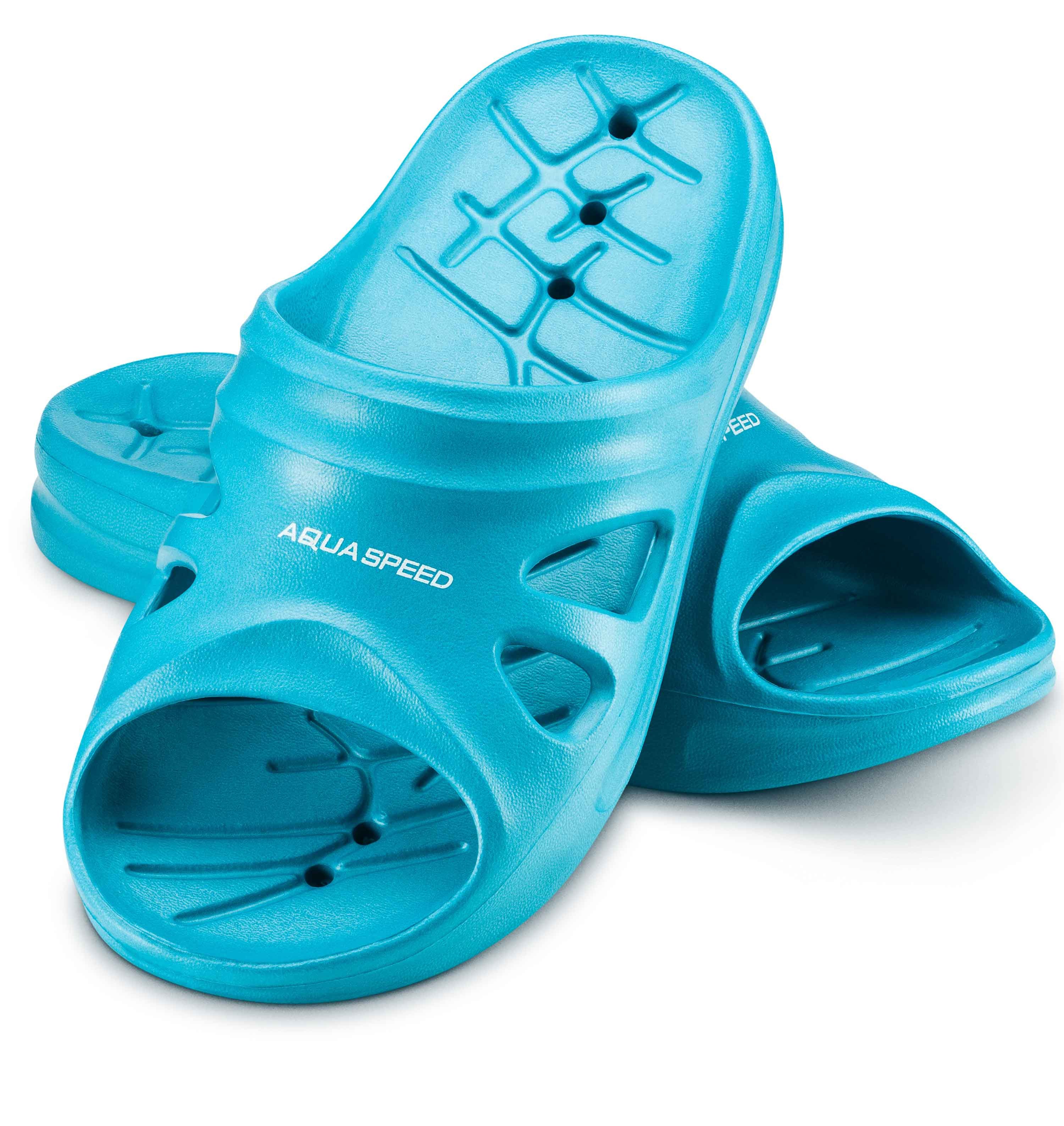 Aqua Speed Badelatschen FLORIDA + Mikrofaserhandtuch Damen Herren Kinder Badepantolette