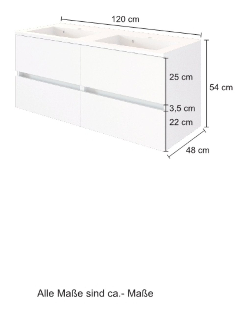 HELD MÖBEL Waschtisch-Set Waschtisch Baabe 120 cm Wotaneiche/Wotaneiche